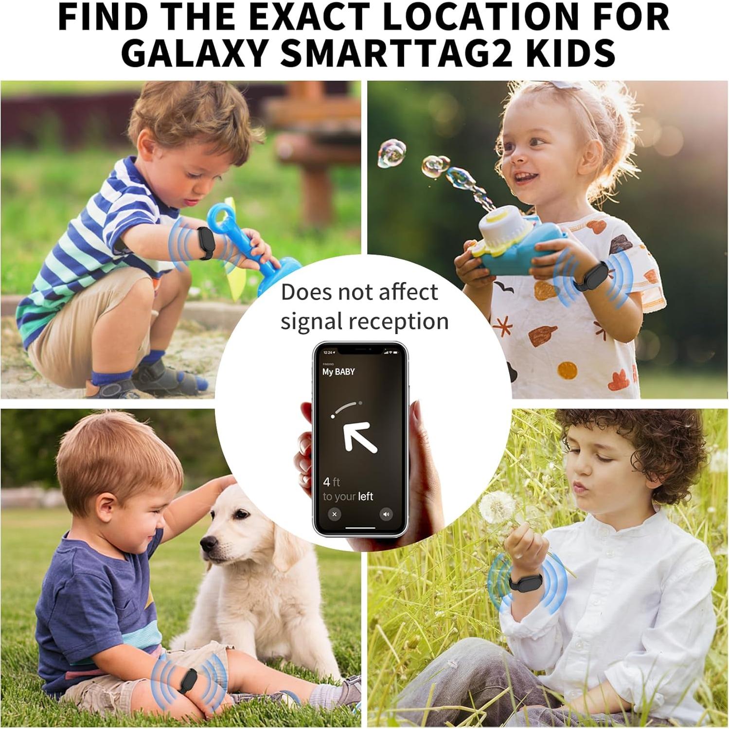 FGERWZ Pulsera Impermeable 2-Pack para Galaxy SmartTag2 Niños
