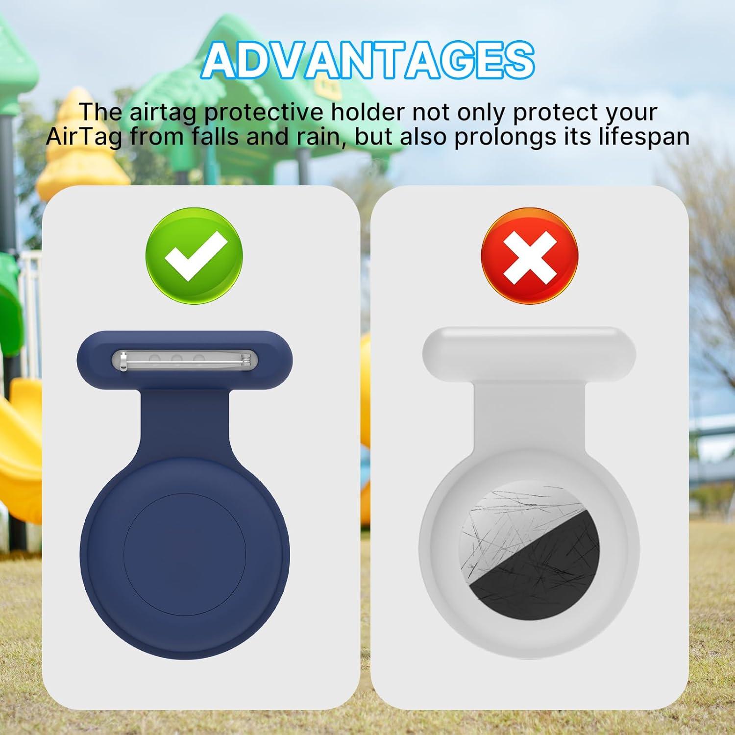 Soporte Impermeable para AirTag ZLIUCCR - 2 Piezas Negro/Azul