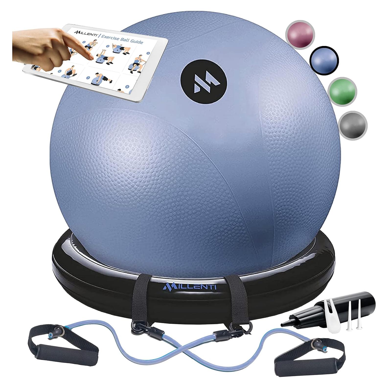 Silla de Pelota de Ejercicio Millenti 65cm con Accesorios