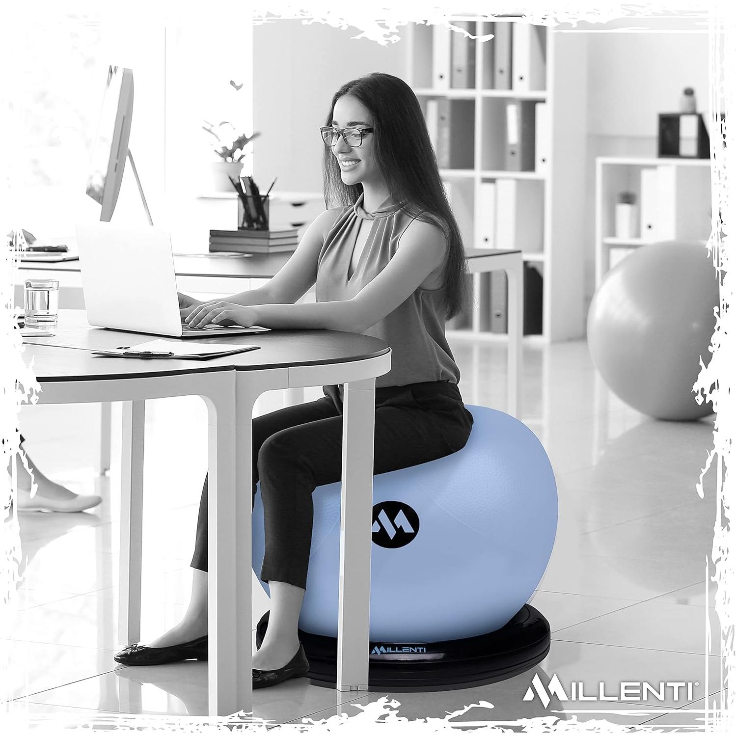 Silla de Pelota de Ejercicio Millenti 65cm con Accesorios