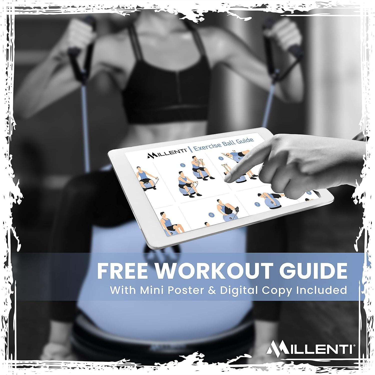 Silla de Pelota de Ejercicio Millenti 65cm con Accesorios