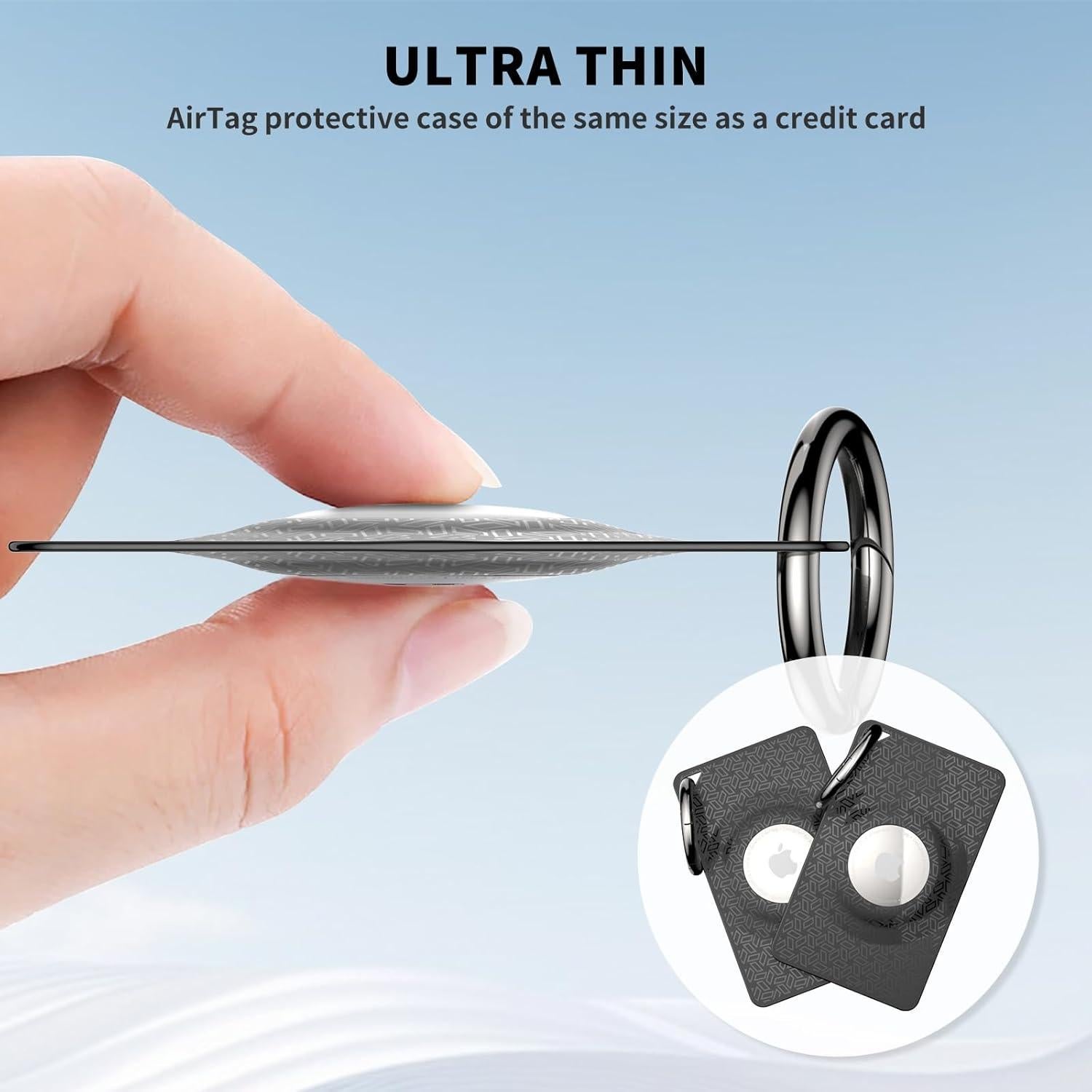 Funda Ultra Delgada para AirTag Wacanc - 2 Piezas Negra