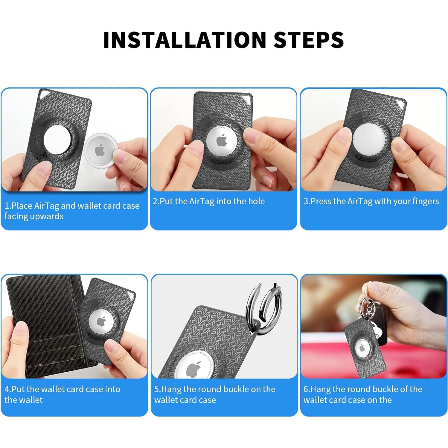 Funda Ultra Delgada para AirTag Wacanc - 2 Piezas Negra