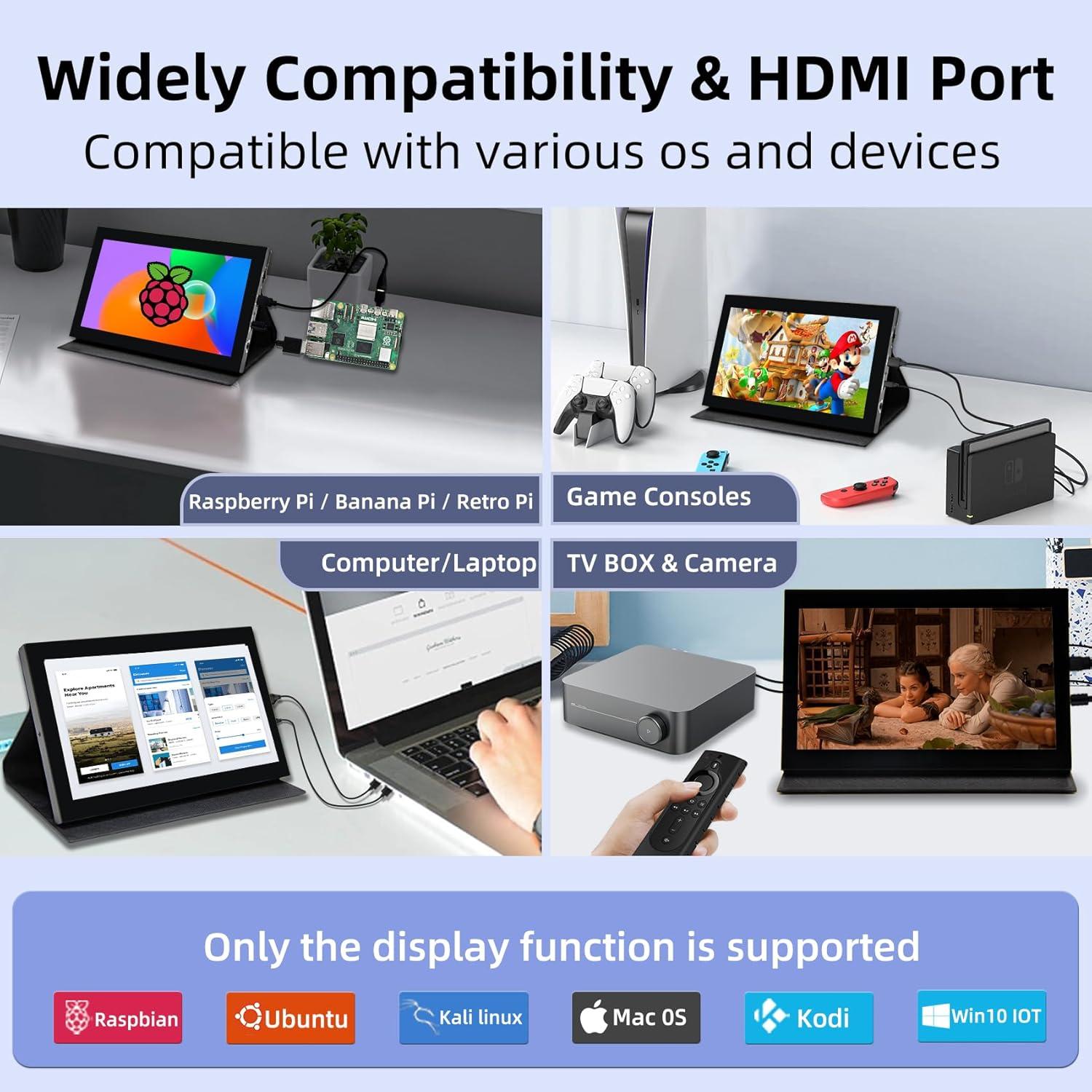 Monitor Portátil 7" iPitBit HDMI 1024x600 con Altavoces