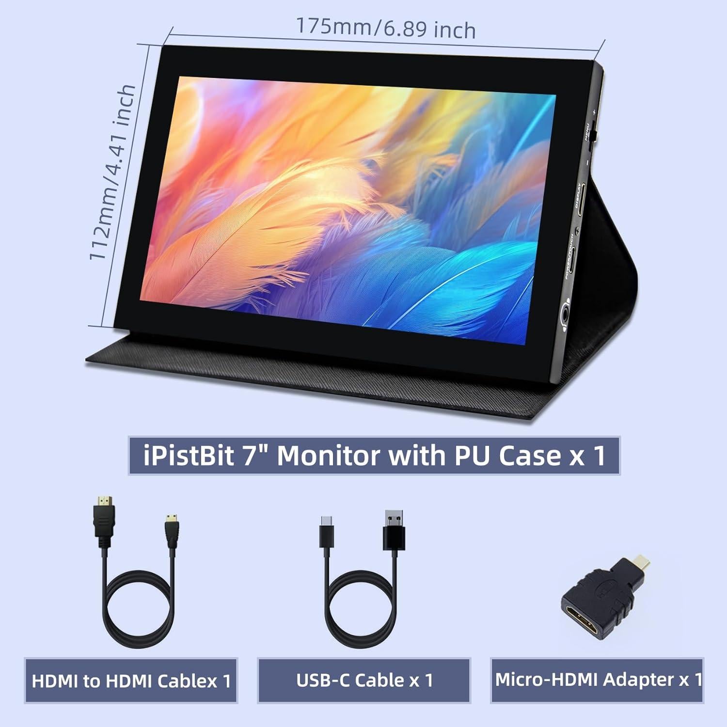 Monitor Portátil 7" iPitBit HDMI 1024x600 con Altavoces