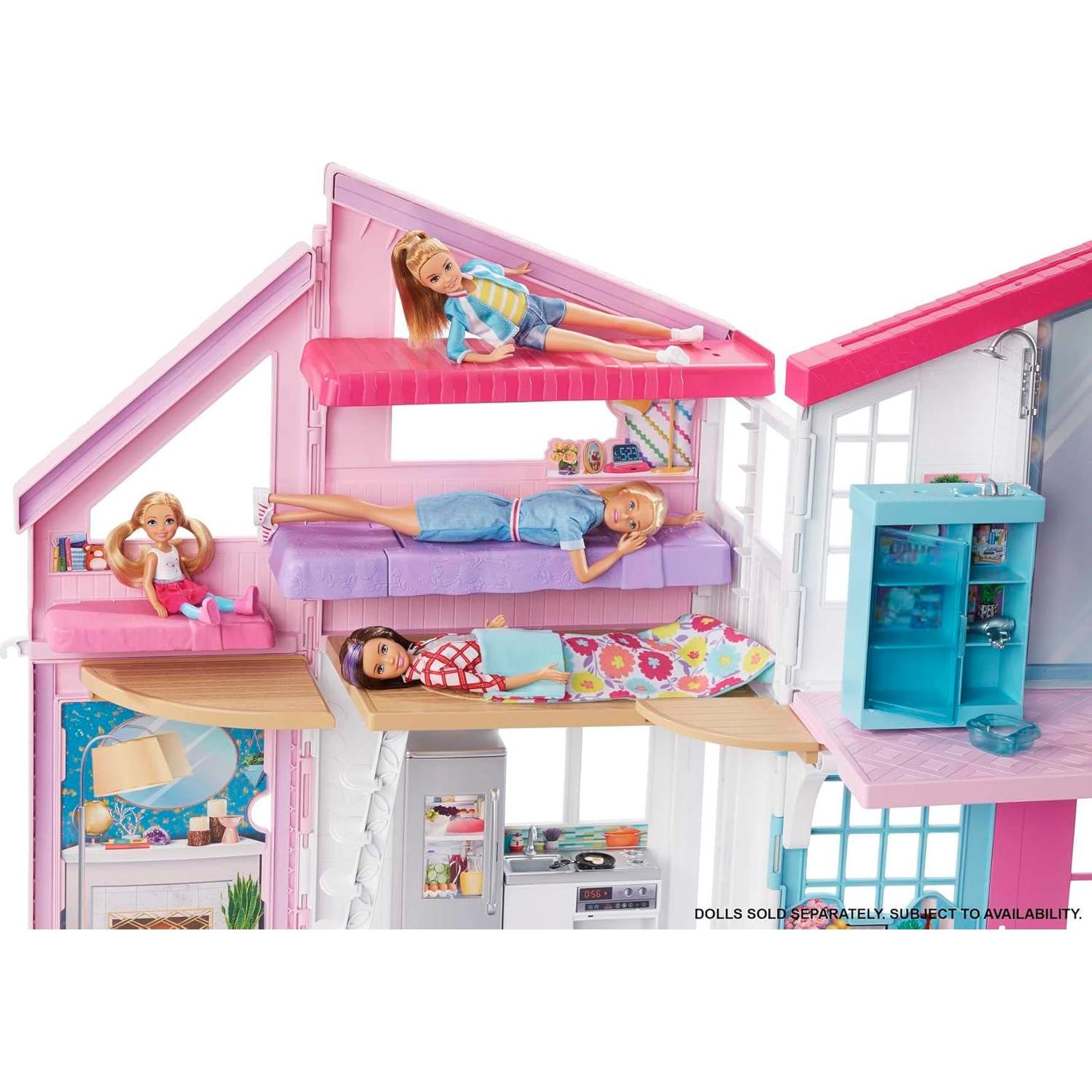 Casa de Muñecas Barbie Malibu 2 Pisos 61 cm con 25 Accesorios