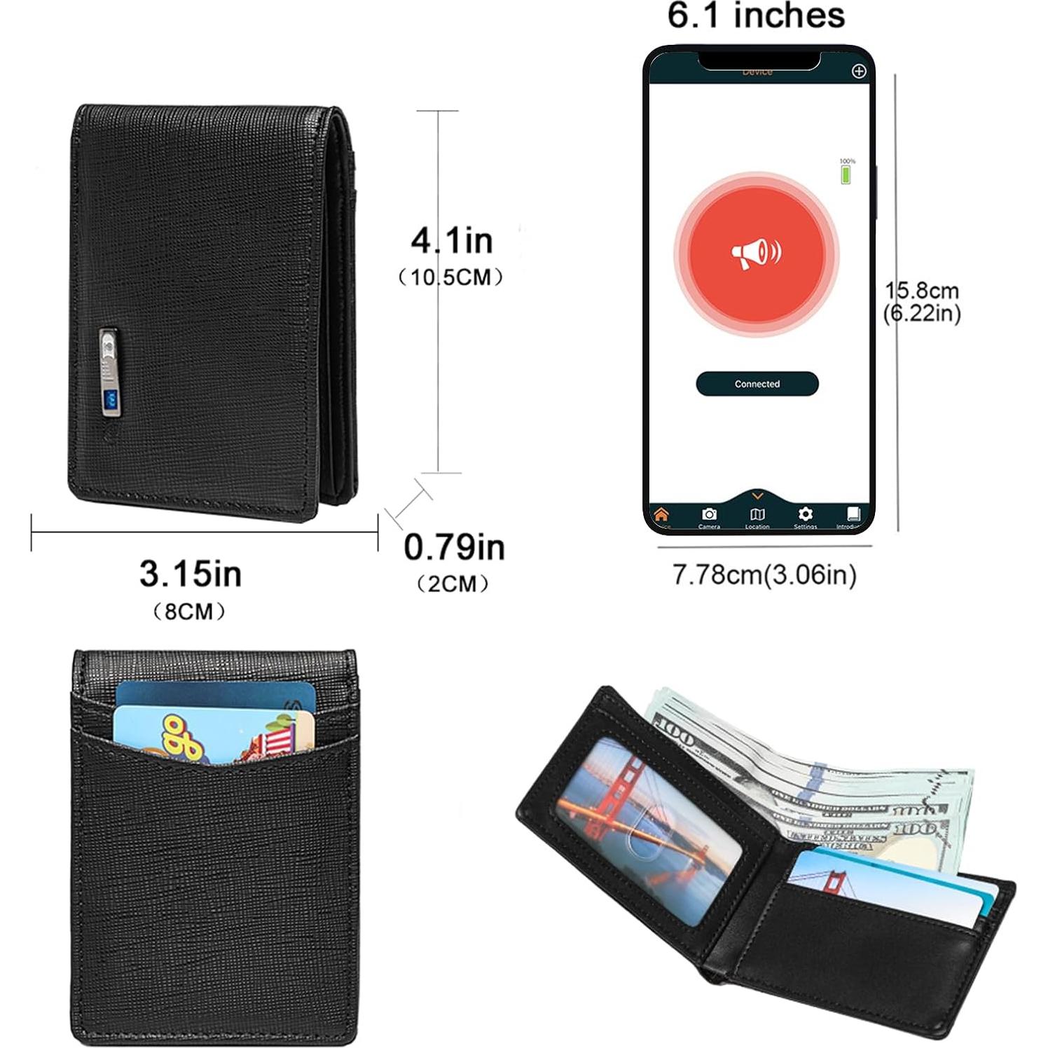 Rastreador de Billetera Bluetooth SMART LB 203 Negro con GPS