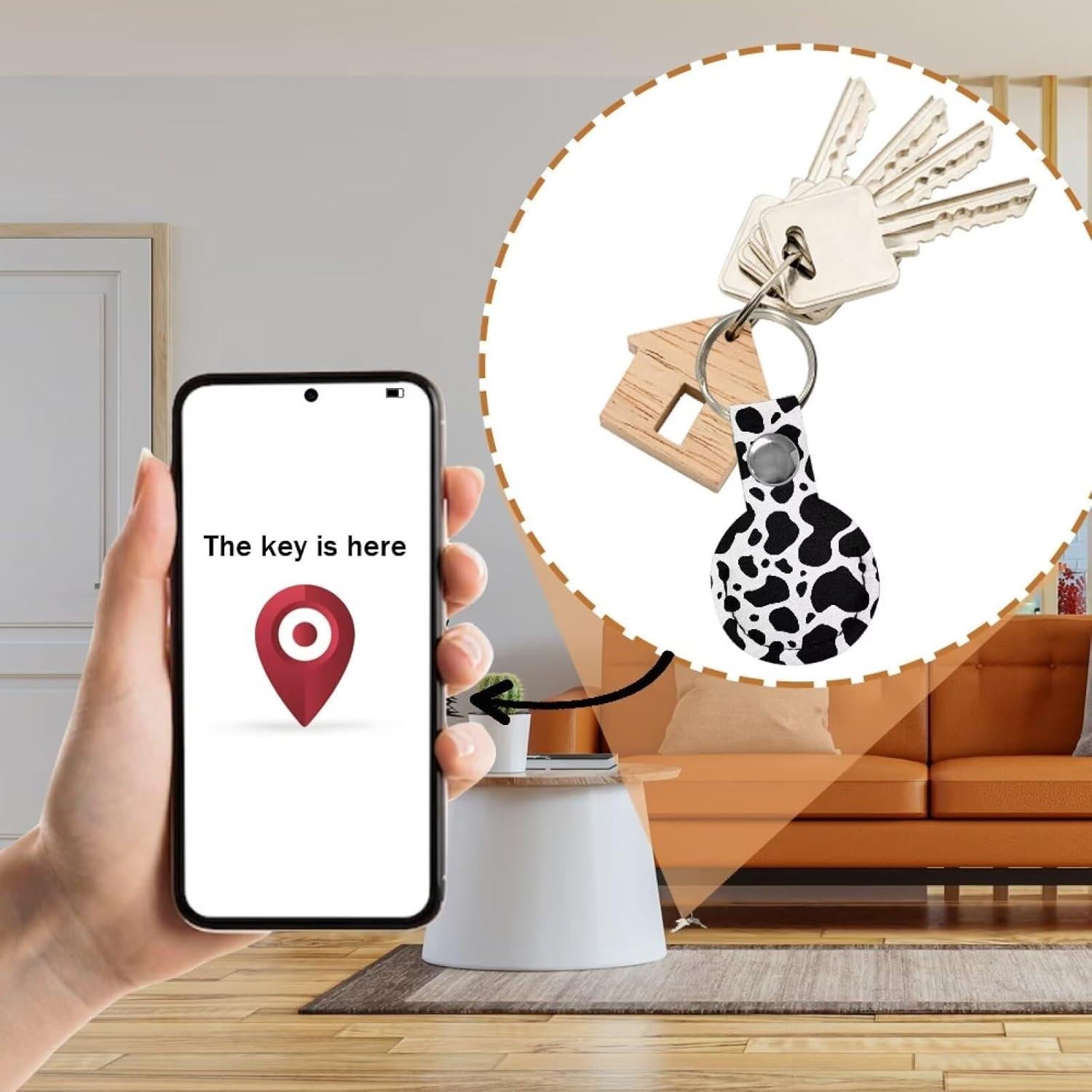 Funda para Rastreador Rnyleeg Diseño Vaca Negro y Blanco