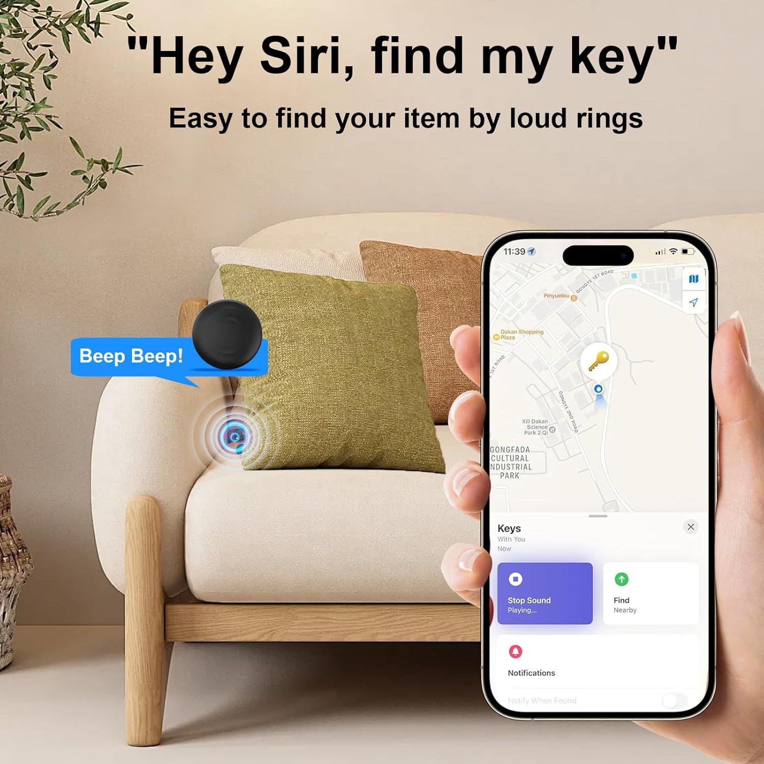 Paquete de 4 Etiquetas Localizadoras Golden Bunny - MiniTag Negro