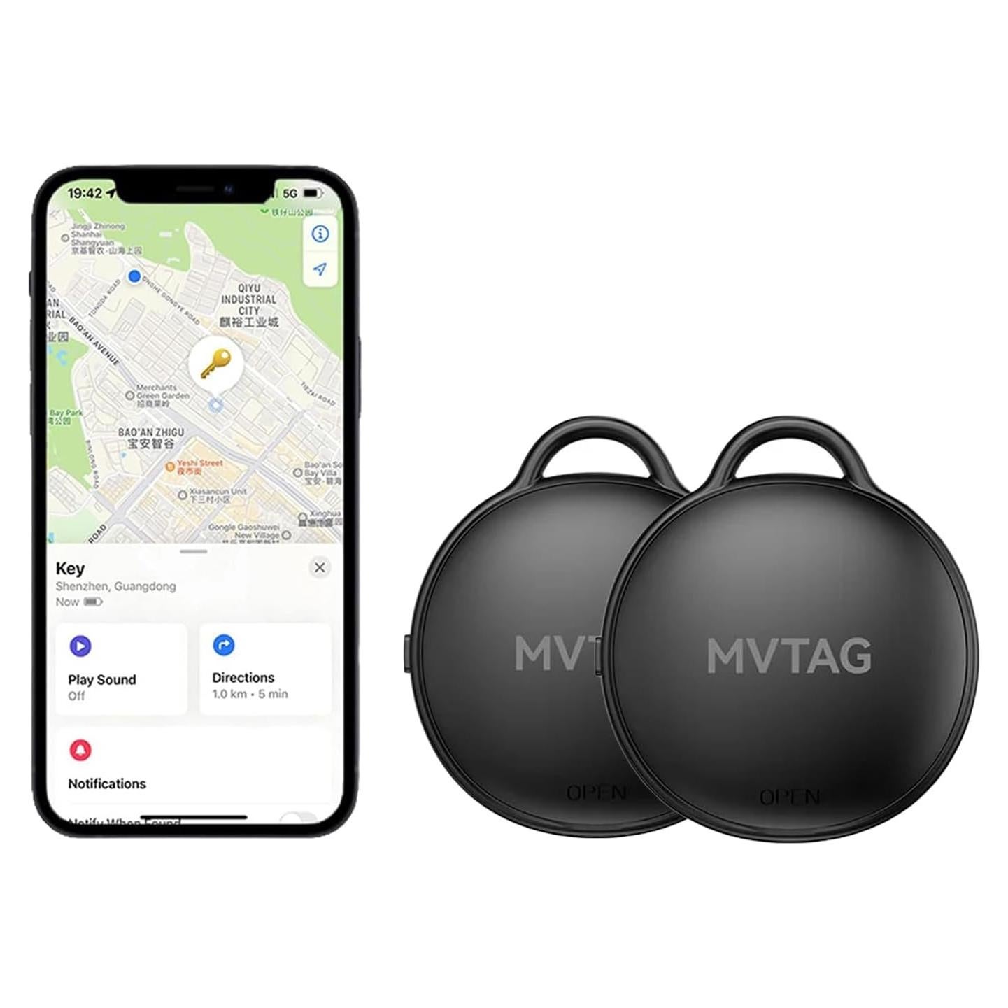 Rastreador Bluetooth Weevoo F6 IP67 para iOS, Batería Reemplazable