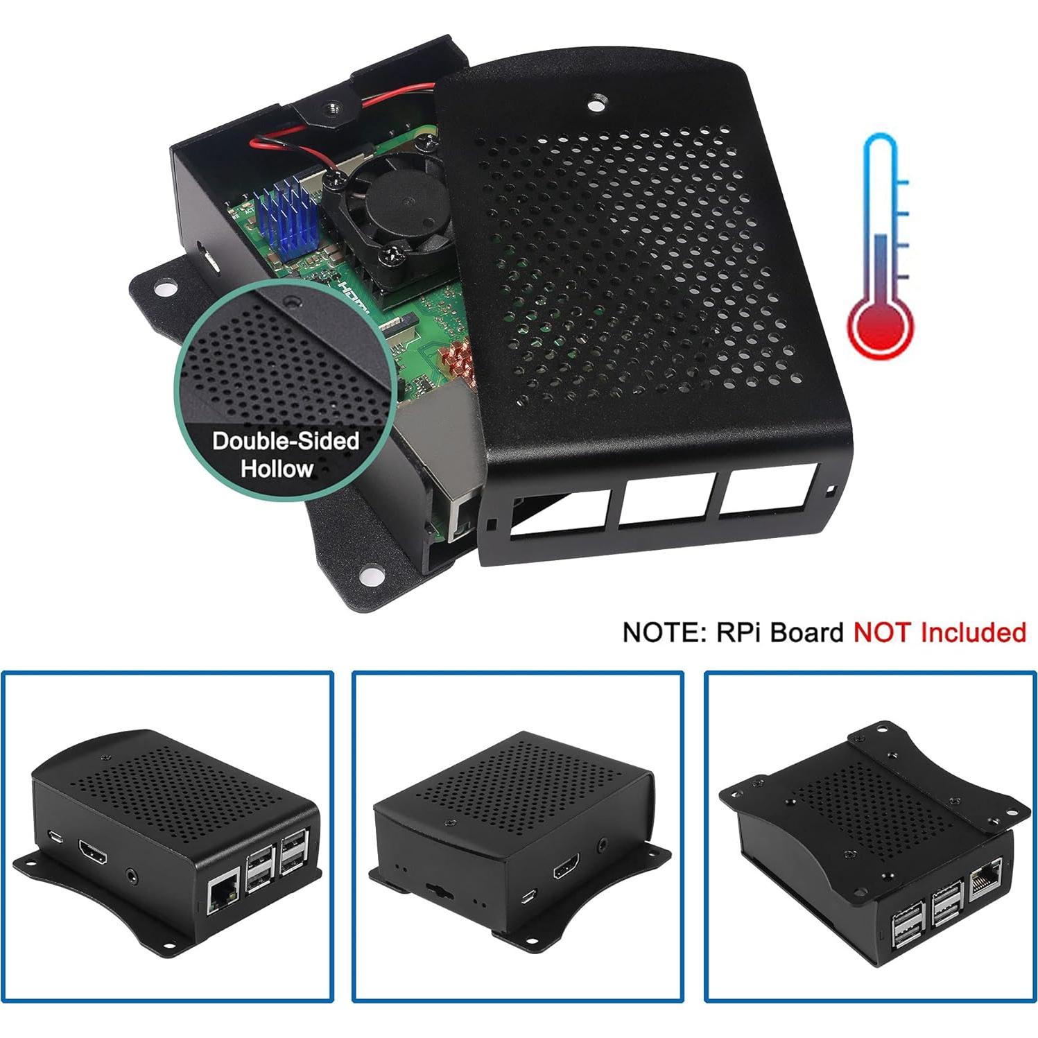 Caja de Aluminio para Raspberry Pi 3 B+ con Ventilador