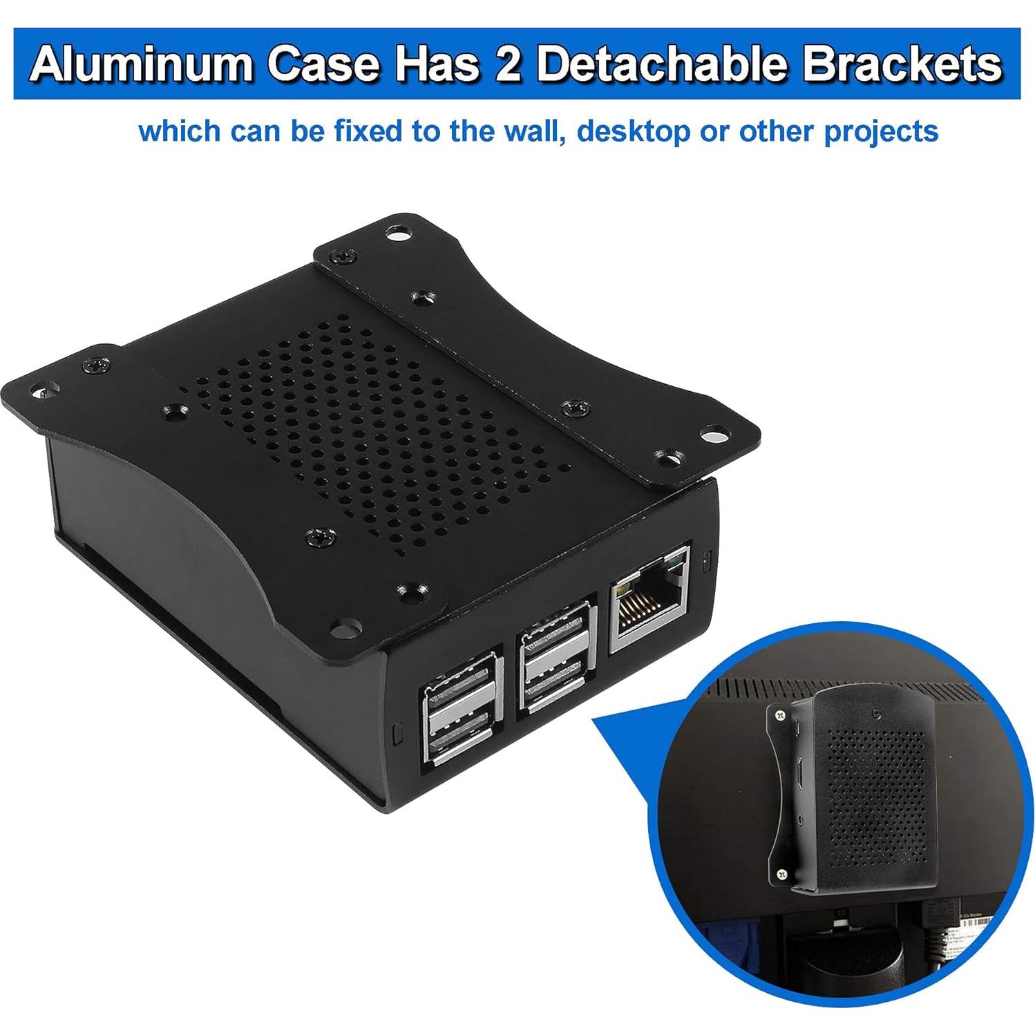 Caja de Aluminio para Raspberry Pi 3 B+ con Ventilador