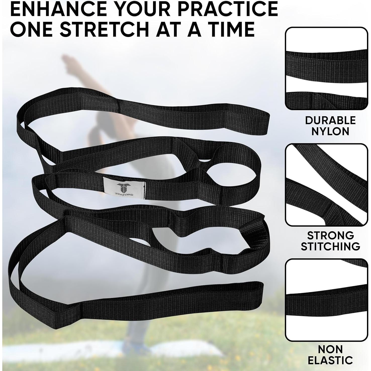 Correa de Estiramiento de Yoga Toxford 190.5 cm Negra