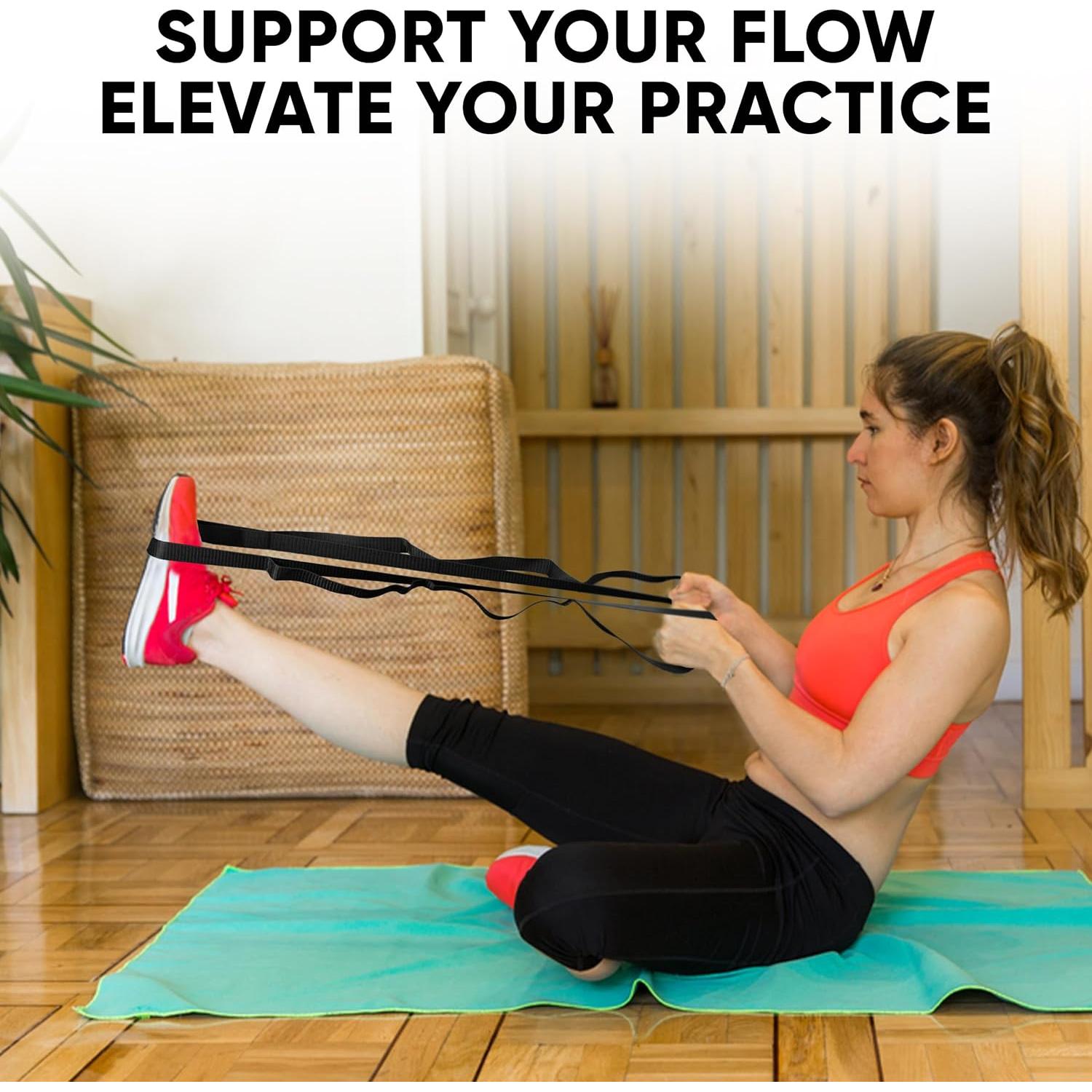 Correa de Estiramiento de Yoga Toxford 190.5 cm Negra