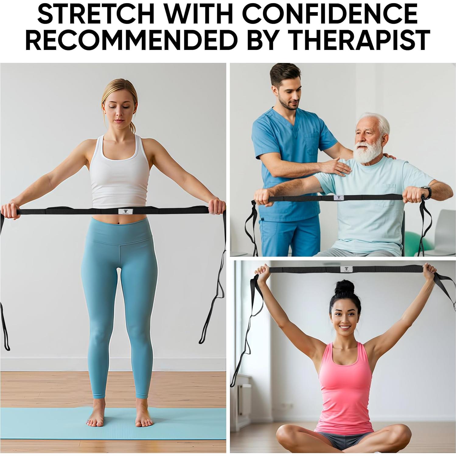 Correa de Estiramiento de Yoga Toxford 190.5 cm Negra