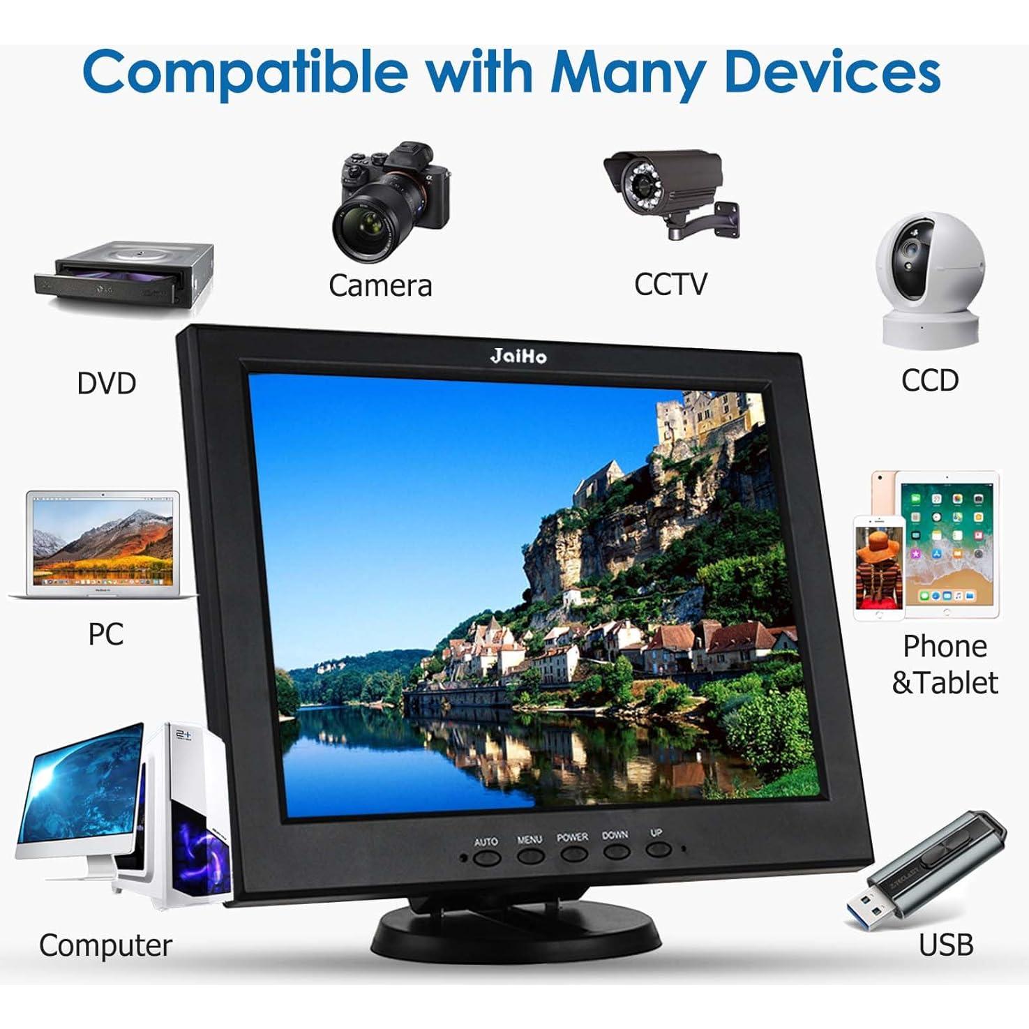 Monitor de Seguridad JaiHo 30.48 cm TFT LCD 800x600 HDMI