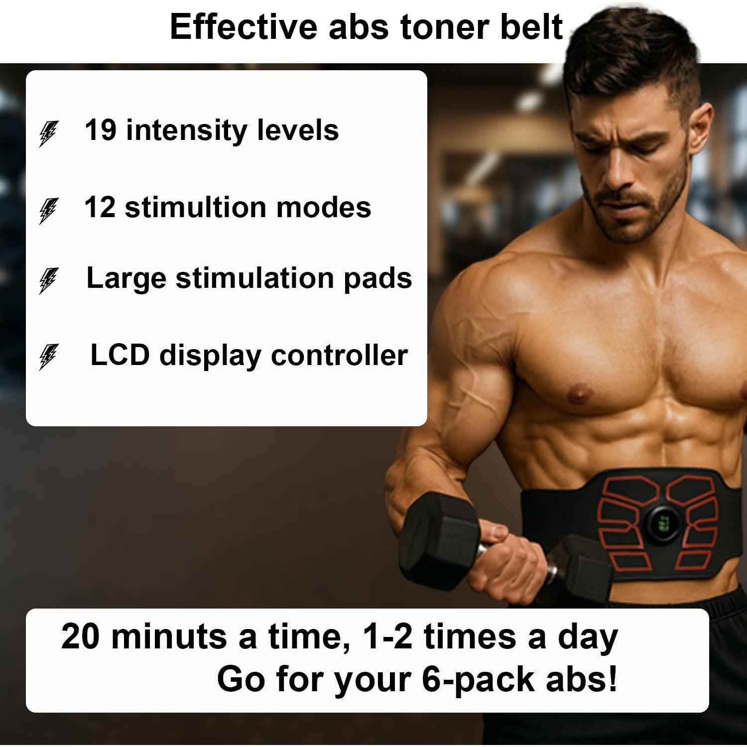 Estimulador Muscular EMS eAnjoy MH-1038 para Abdominales