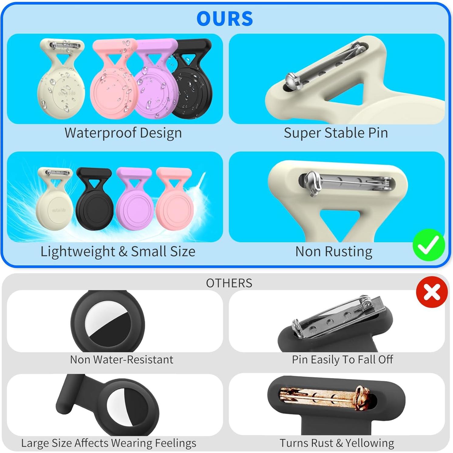 4 Soportes Airtag Impermeables AGENTNANO para Niños y Equipaje