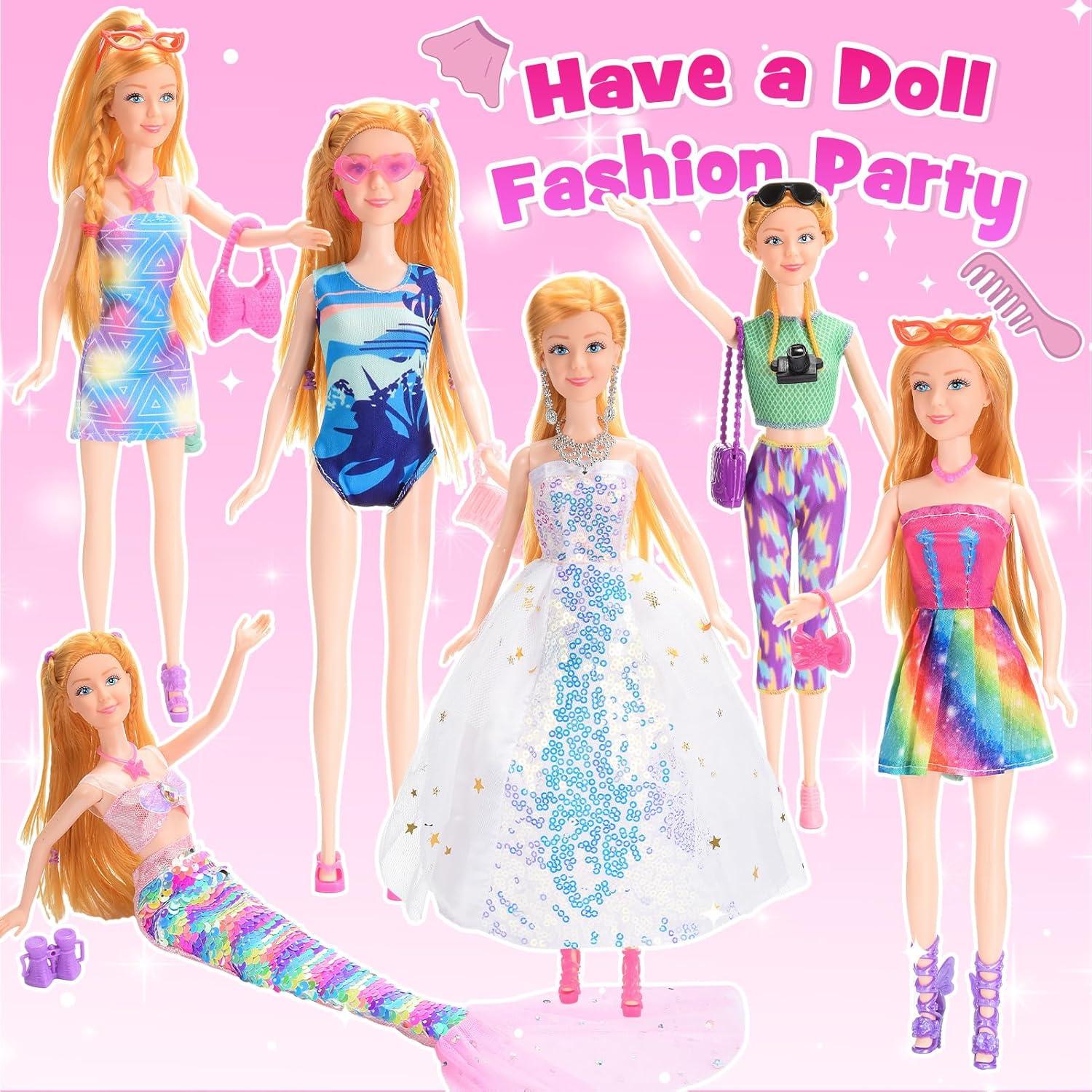 Gifts for 3-12 Year Old Girls, Doll Closet Girl Toys Age 6-8 Dress up Dolls for girls 4-6 with Clothes & Accessories Pretend Play Doll Toddler Toy for 3 4 5 6 7 8 9 Year Old Girl Birthday Gift