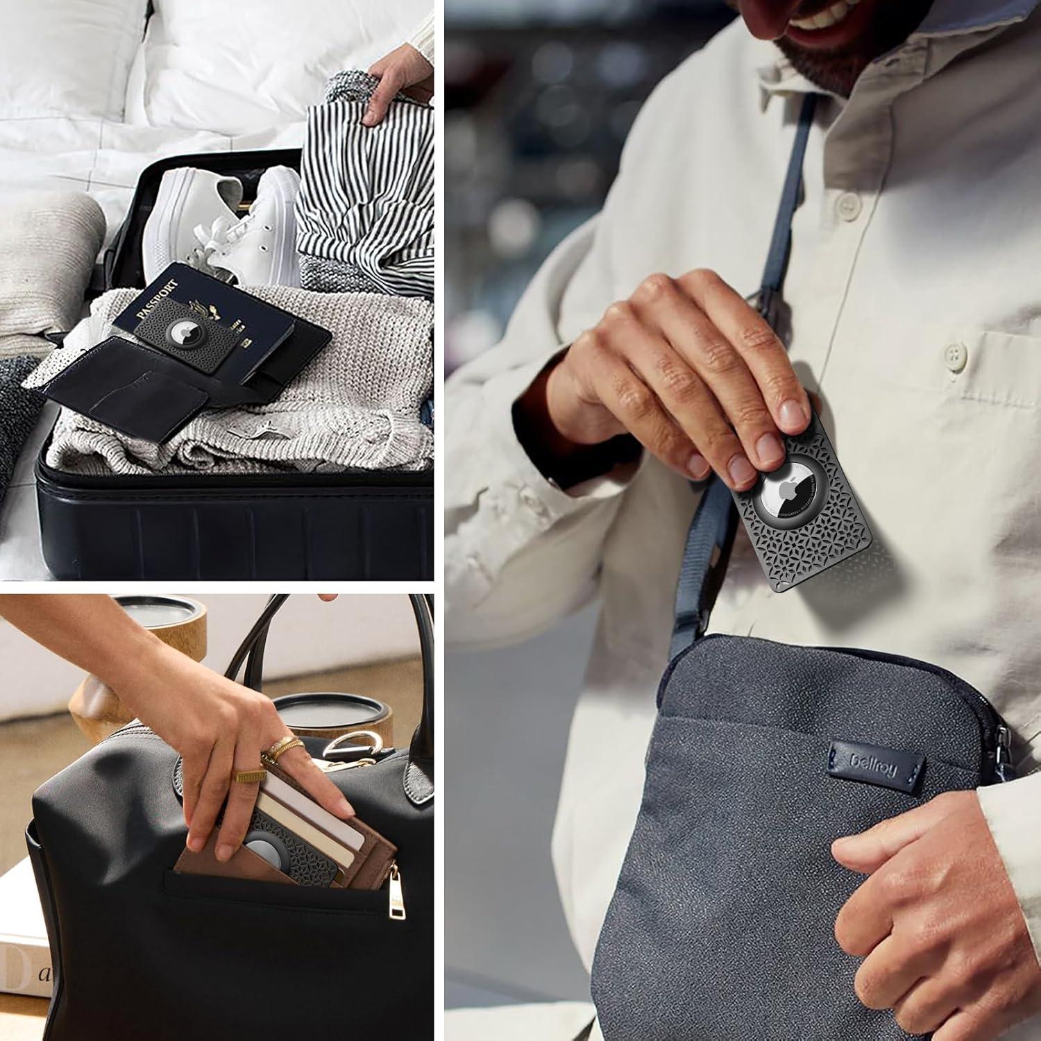 Soporte para AirTag Beydoa - Funda delgada Patrón Floral Negro