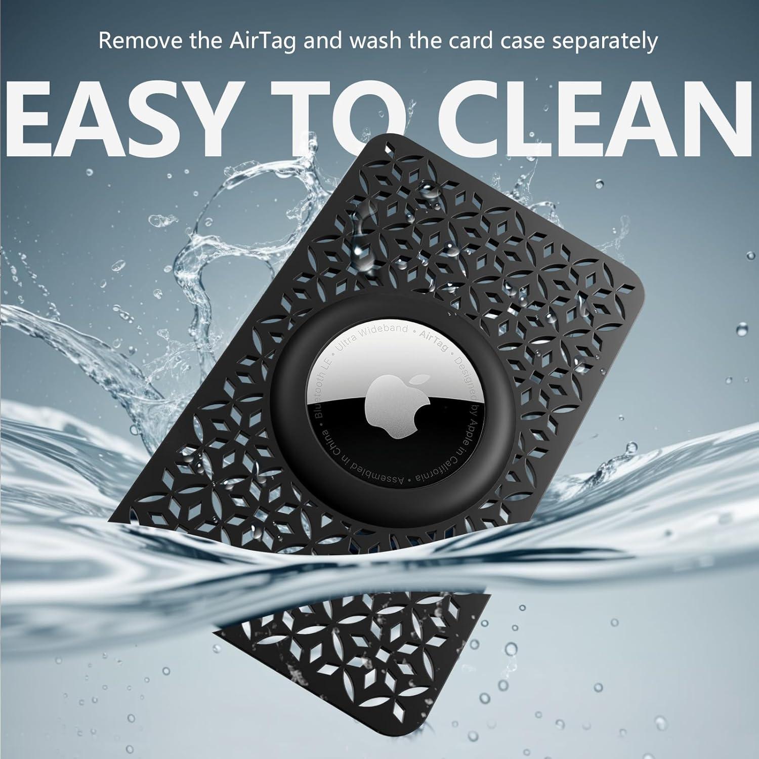 Soporte para AirTag Beydoa - Funda delgada Patrón Floral Negro