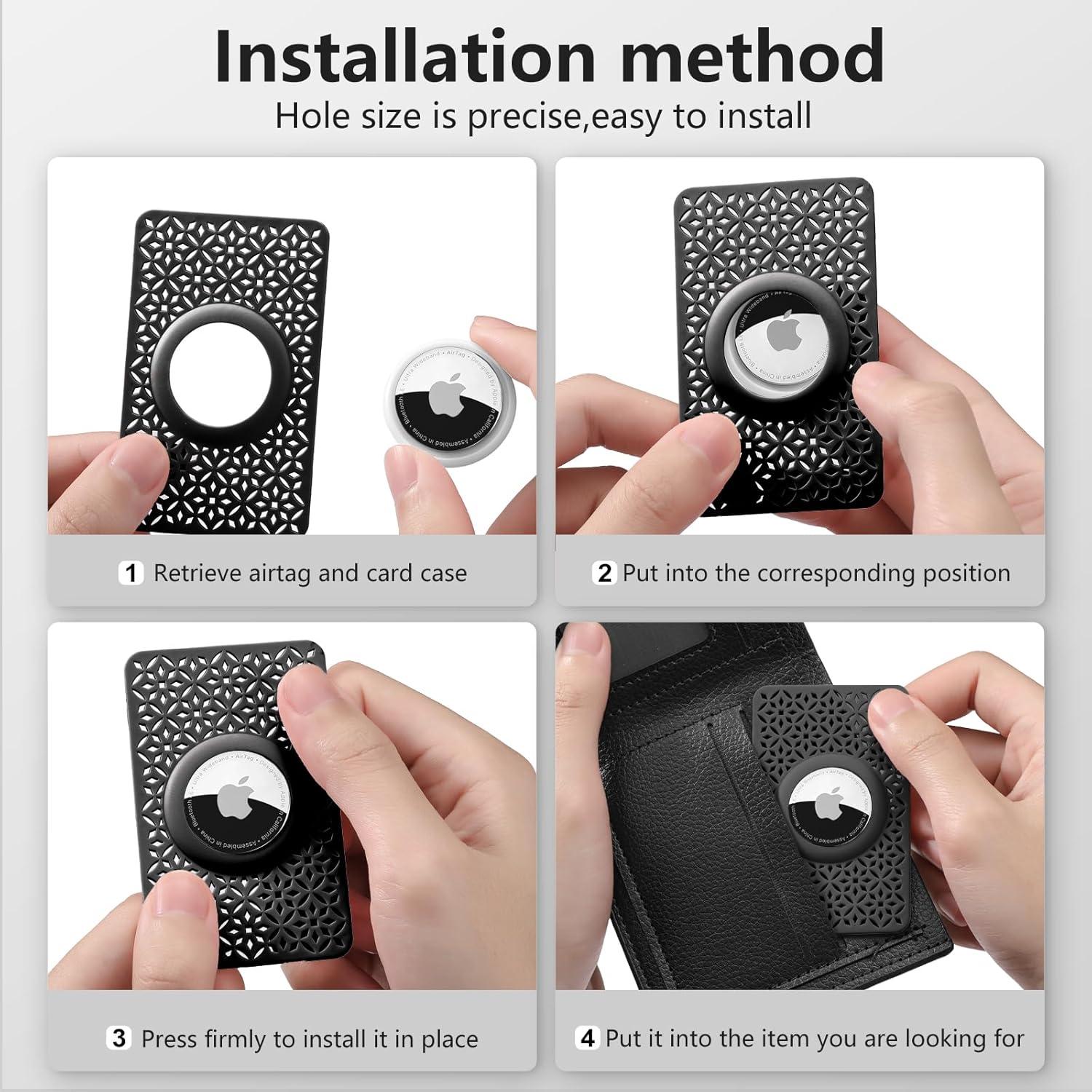 Soporte para AirTag Beydoa - Funda delgada Patrón Floral Negro