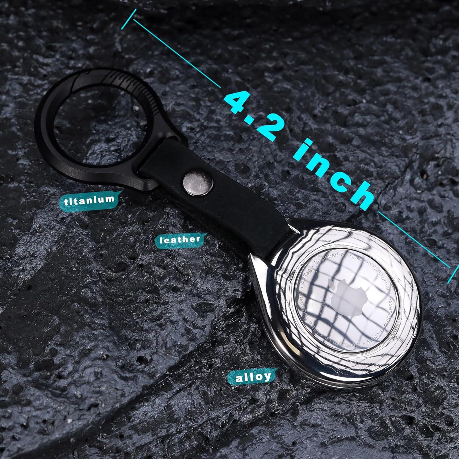 Funda de aleación metálica para Apple Airtags Pamovolio - Titanio