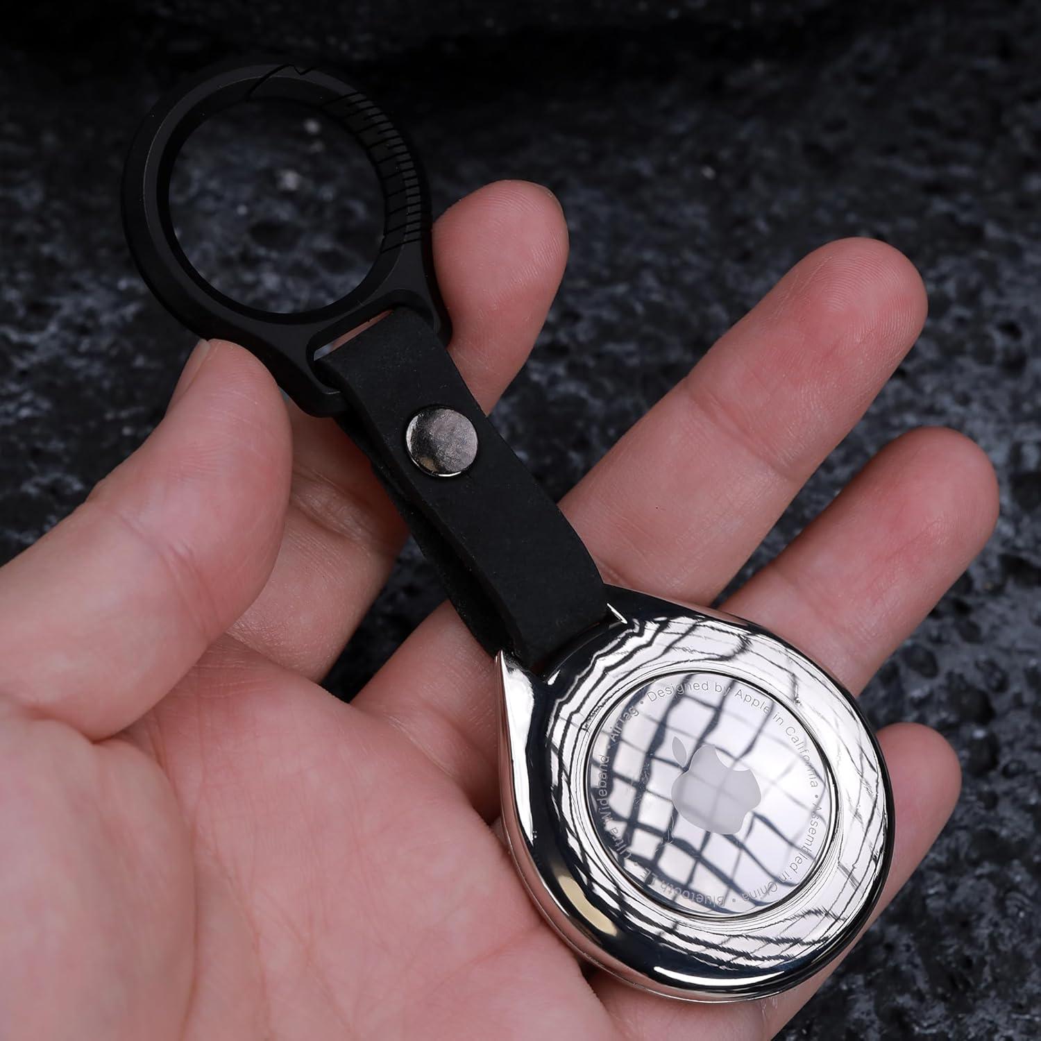 Funda de aleación metálica para Apple Airtags Pamovolio - Titanio