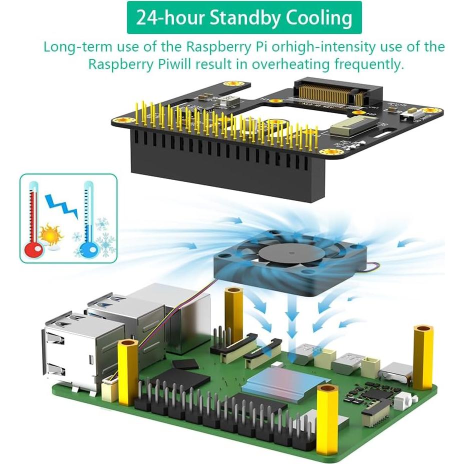 Adaptador PCIe 3 en 1 Sintech M.2 NVMe para Raspberry Pi 5