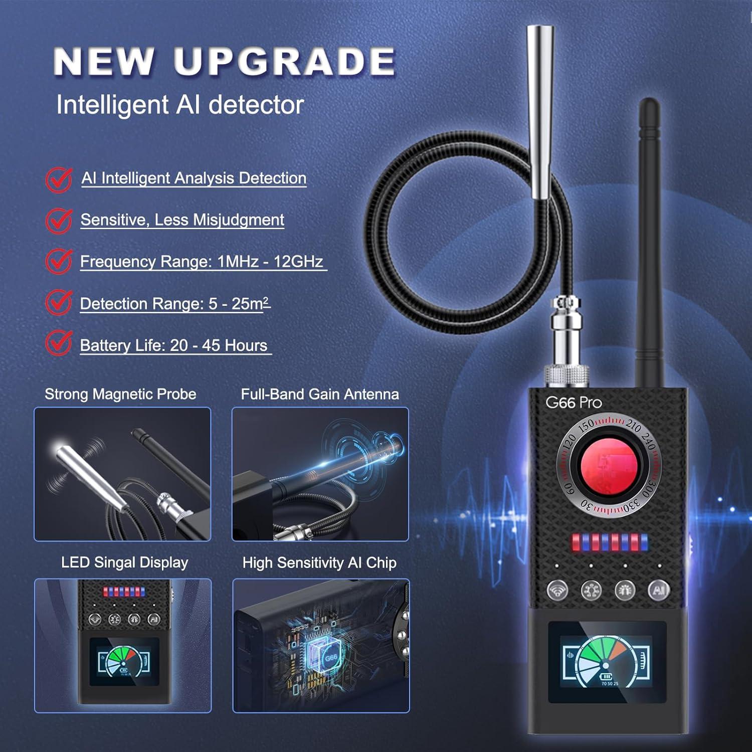 Detector de Cámara Oculta JAXTIN G66 Pro con Escaneo AI