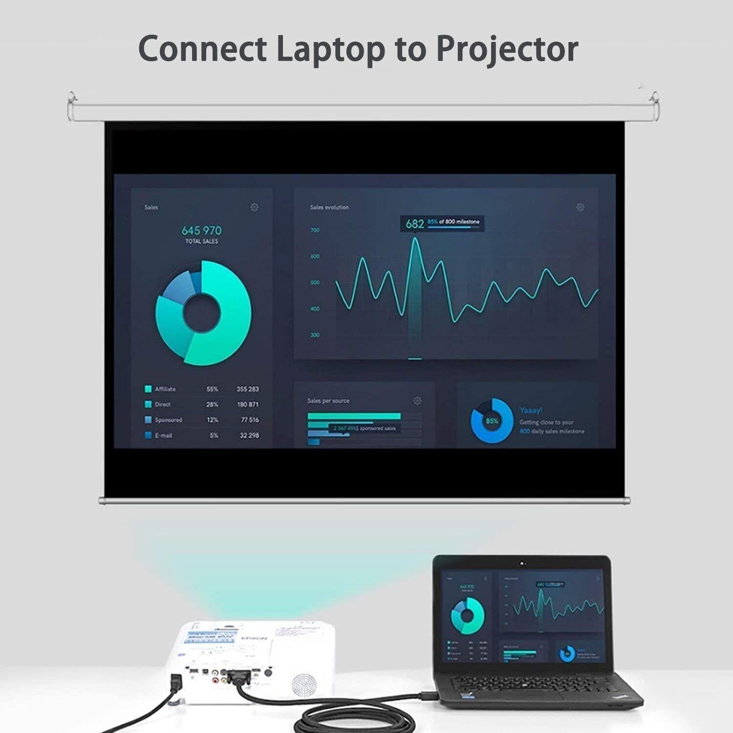 Cable HDMI a VGA 1.83m AKWOR Unidireccional Macho a Macho