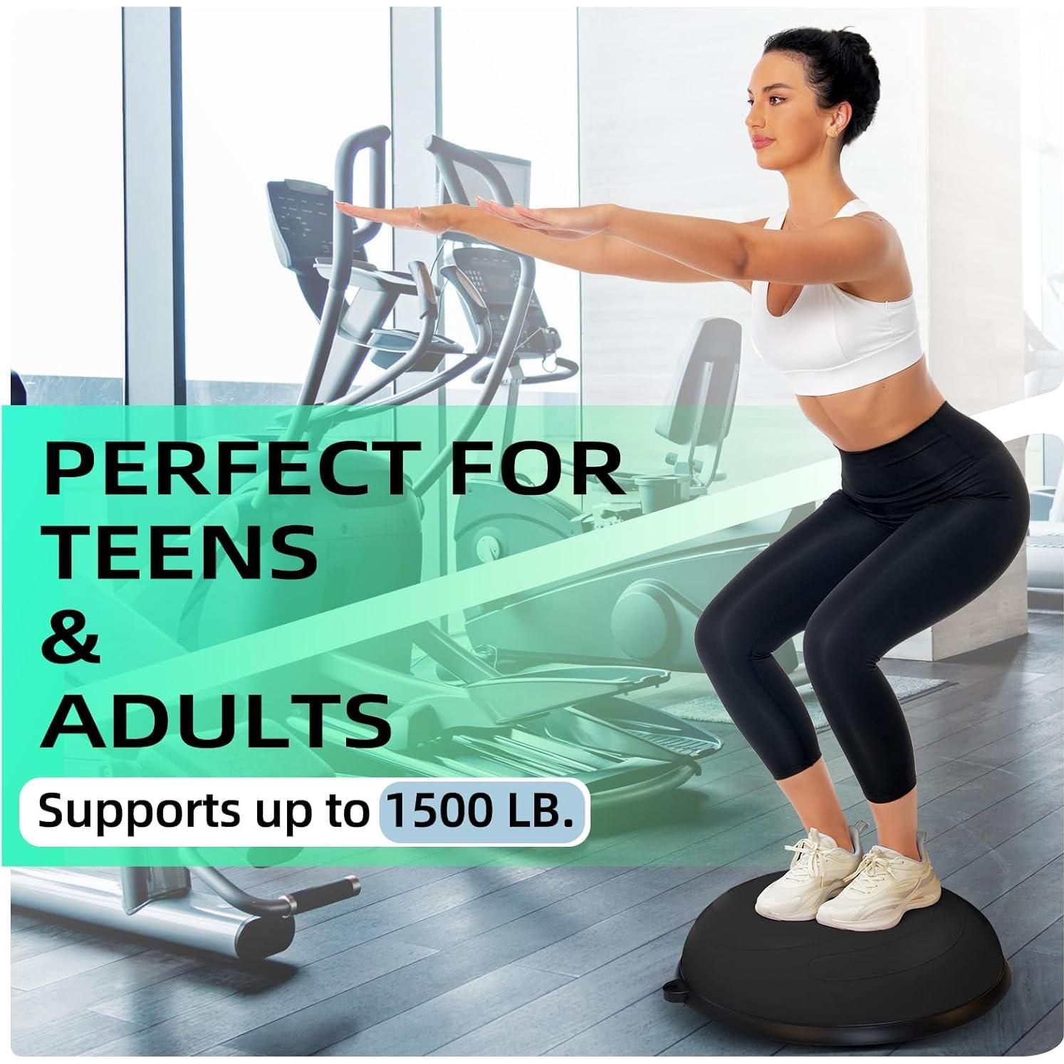 Media Bola de Equilibrio DrfzCa 58 cm con Bomba para Fitness