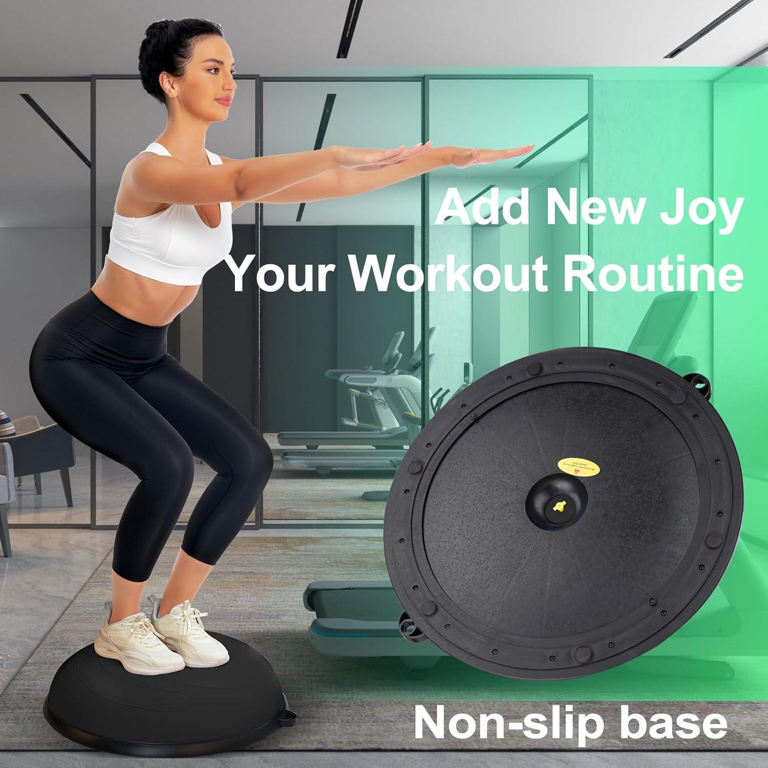 Media Bola de Equilibrio DrfzCa 58 cm con Bomba para Fitness