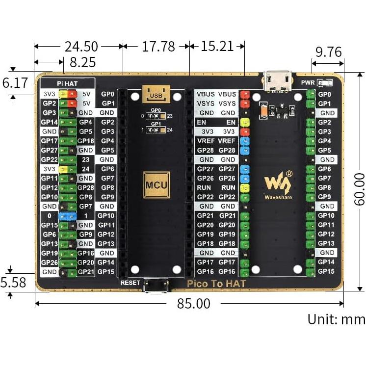 Expansor GPIO Waveshare para Raspberry Pi Pico 40PIN 2x20PIN