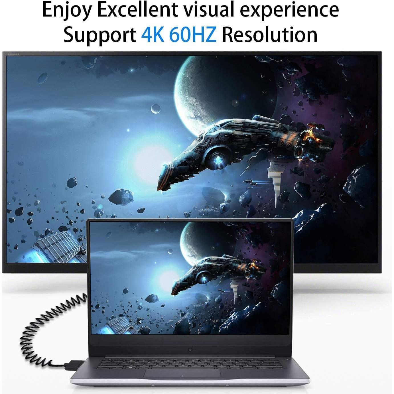 Cable HDMI a Micro HDMI Espiral Duttek 1.2M 4K Ultra HD