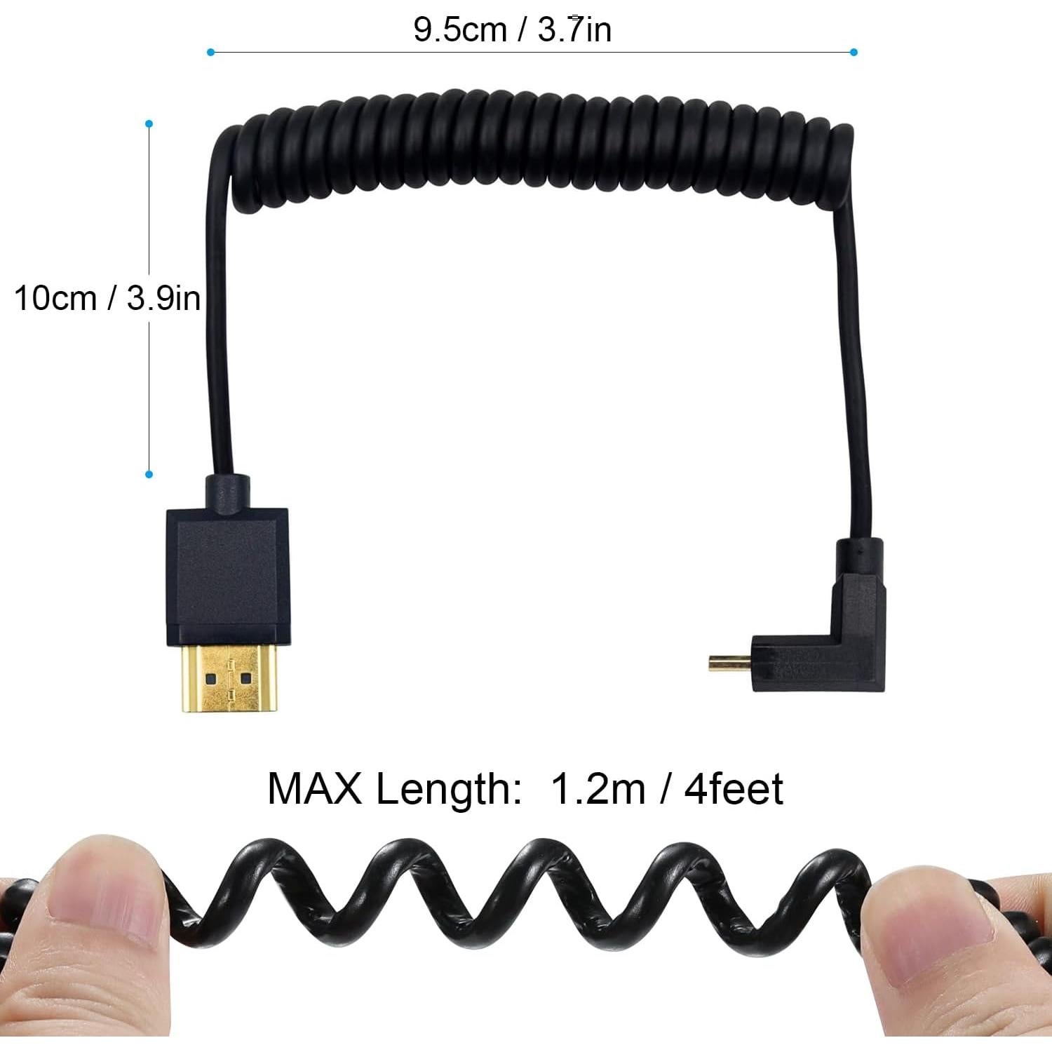 Cable HDMI a Micro HDMI Espiral Duttek 1.2M 4K Ultra HD