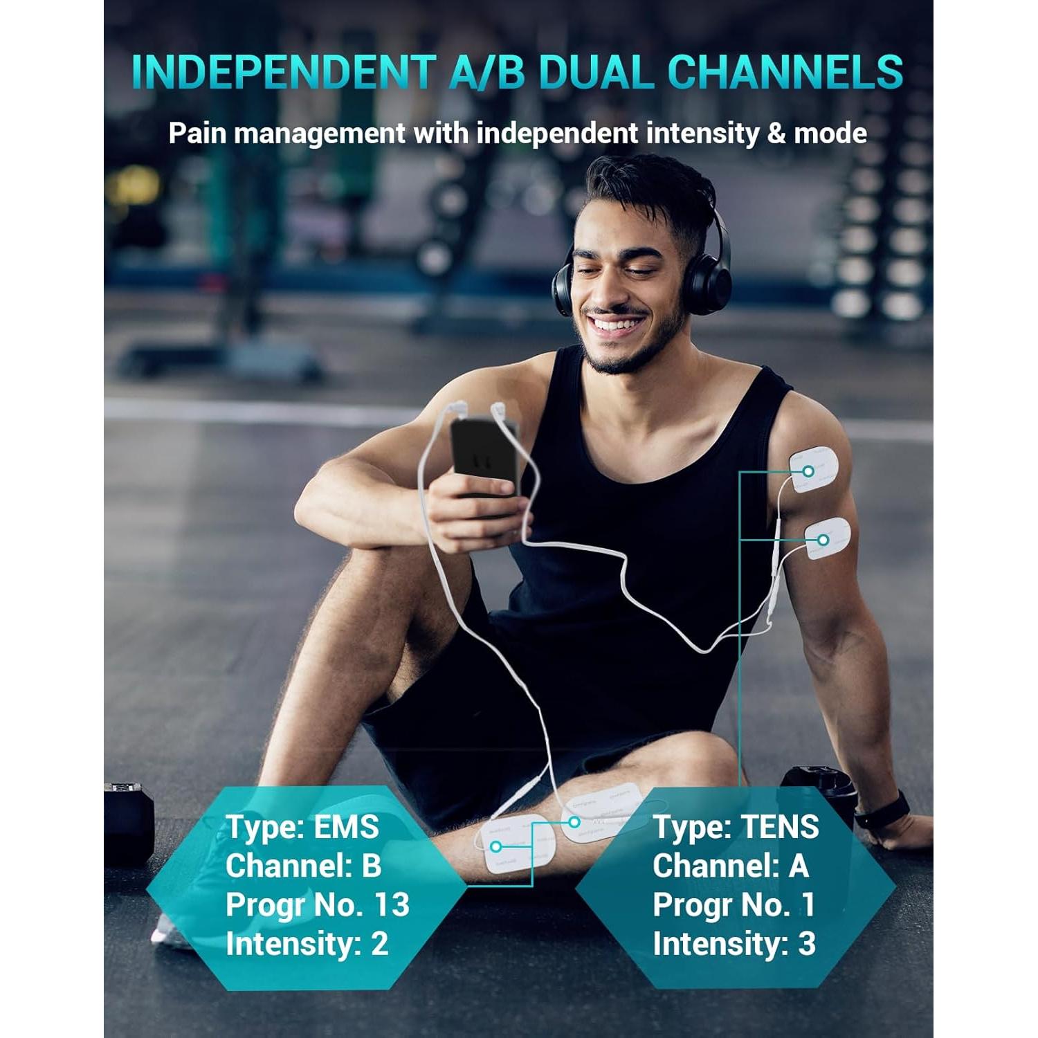 Comfytemp Estimulador Muscular TENS EMS 24 Modos y Pantalla 7.6cm