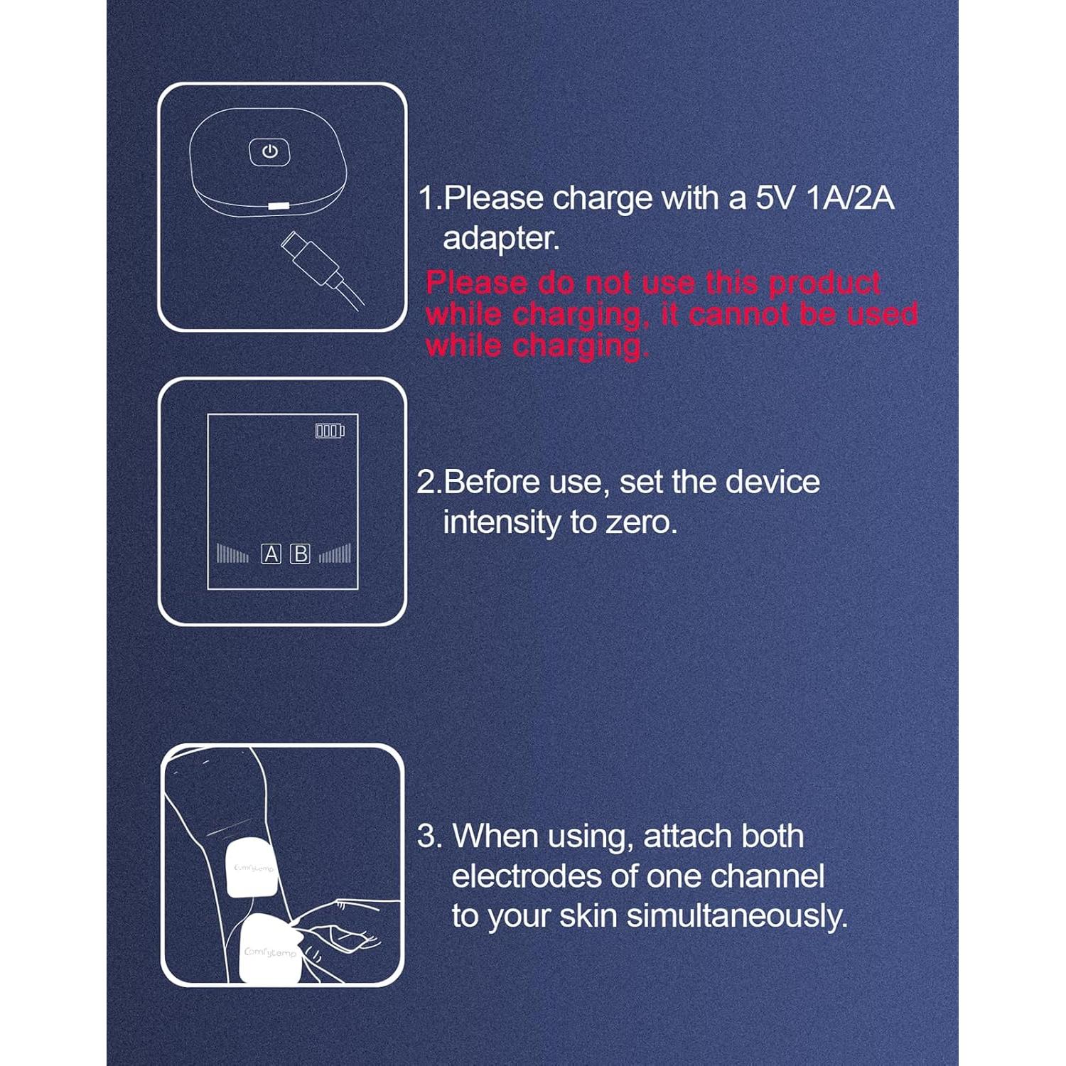 Comfytemp Estimulador Muscular TENS EMS 24 Modos y Pantalla 7.6cm
