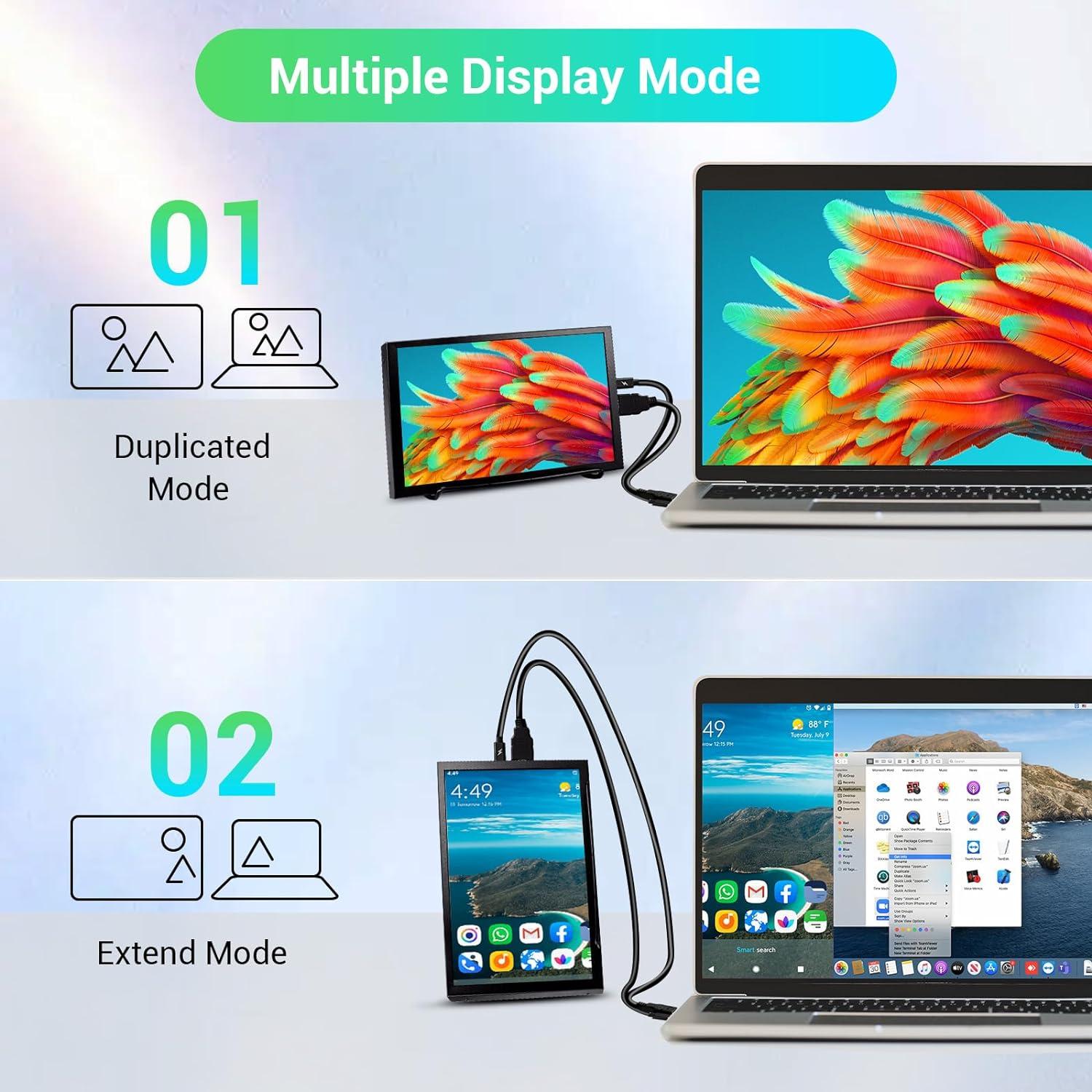 Monitor Portátil VIEWMEI 8" HDMI 1280x800 con Altavoces