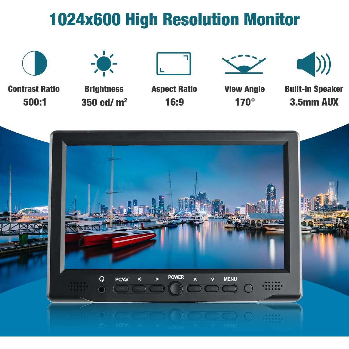 Monitor TFT LCD 7" Hosyond 1024x600 Portátil HDMI VGA