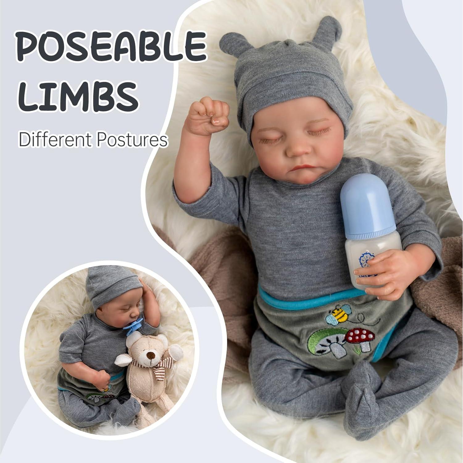 Muñeca Reborn Jirachi 43 cm Realista con Kit de Alimentación