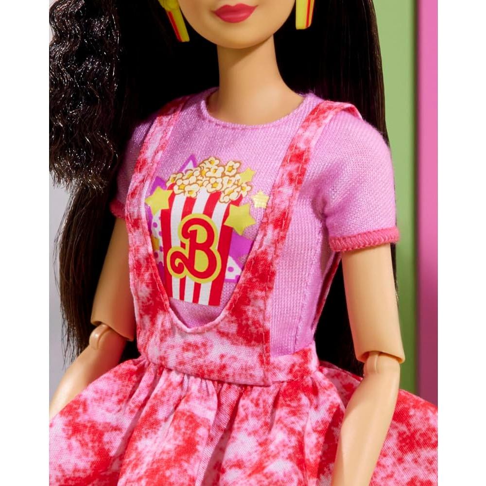 Barbie Rewind Doll & Accessories with Black Hair & 1980s-inspired Movie Night Outfit, Collectible & Displayable