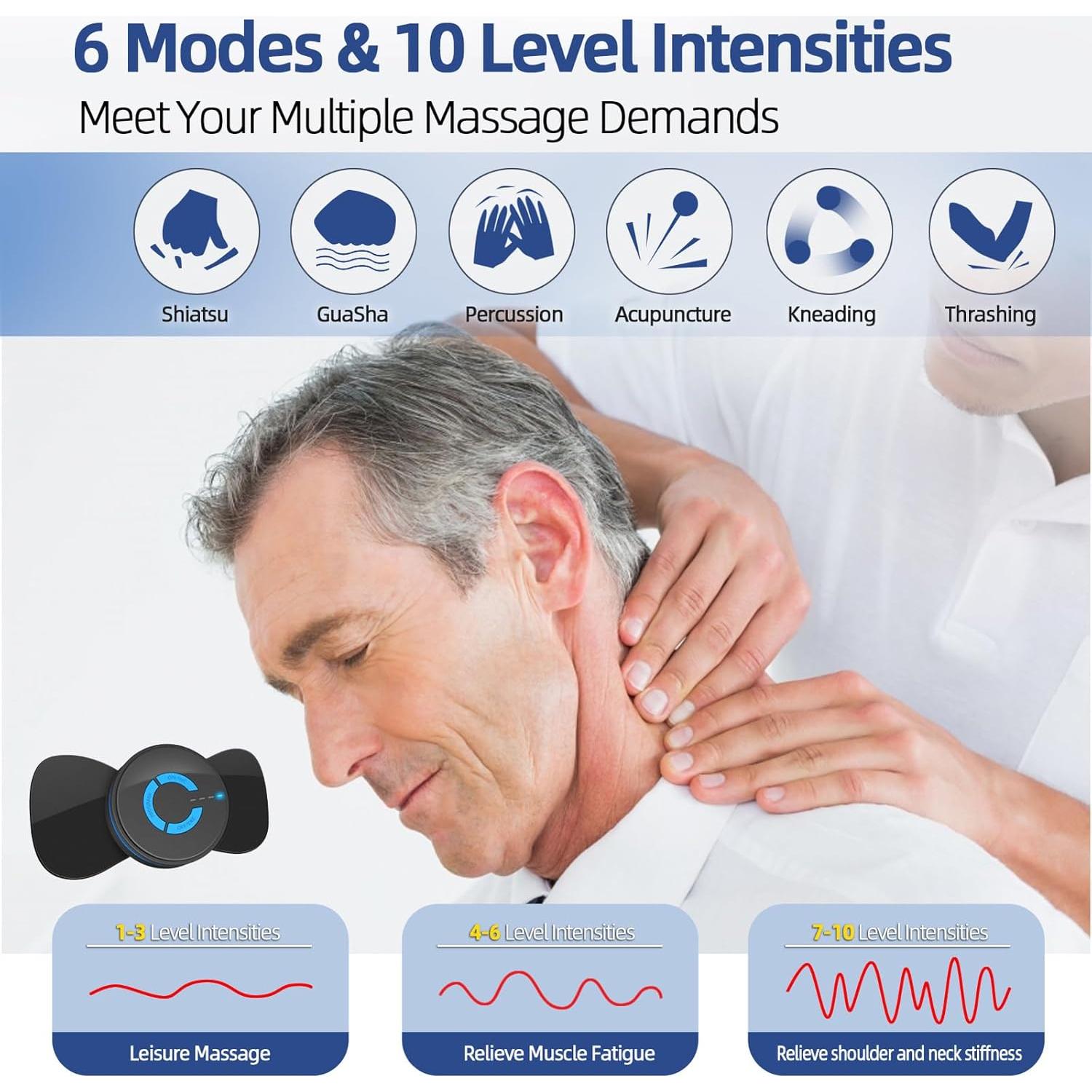 Mini Masajeador TENS JICHAMOXY Recargable para Alivio Muscular