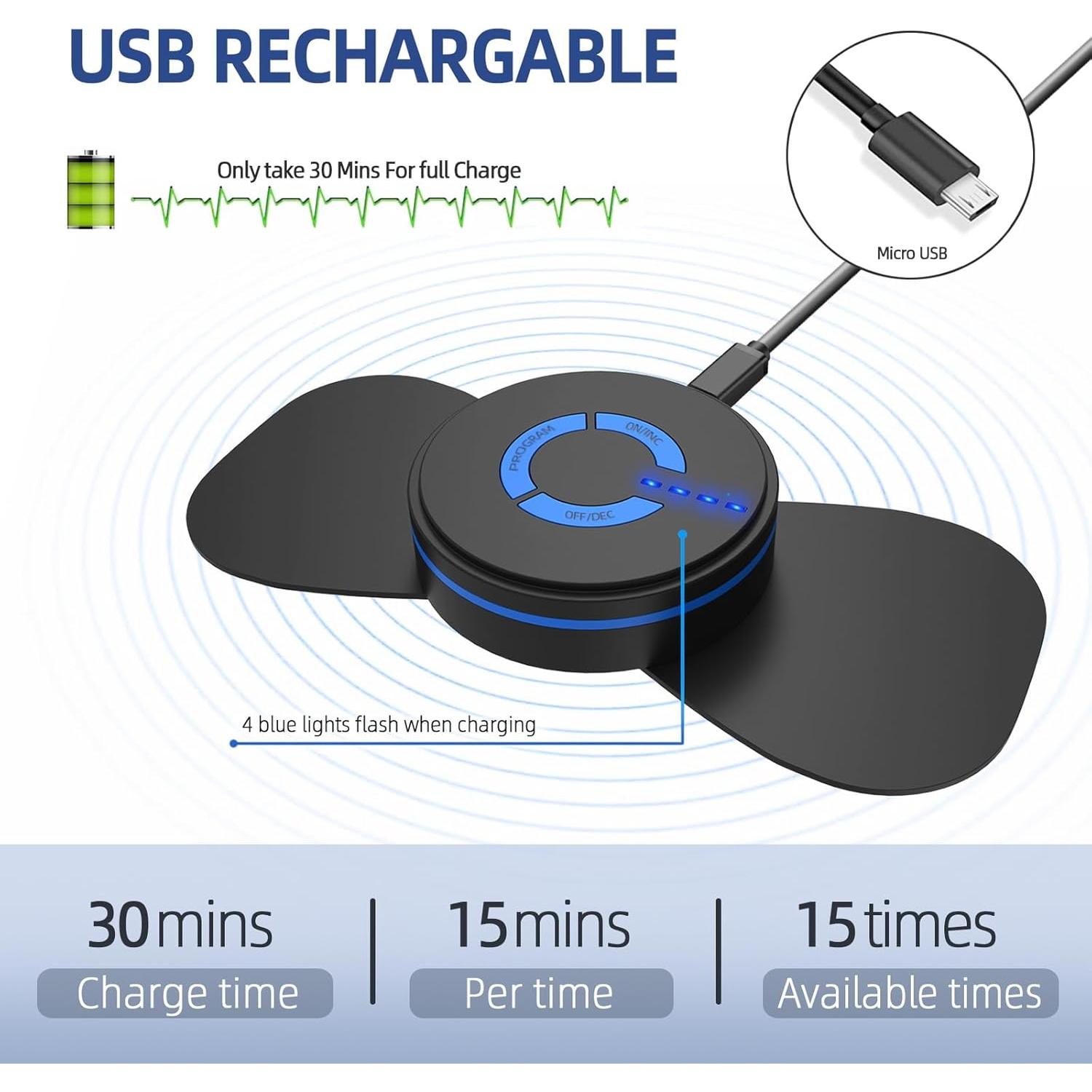 Mini Masajeador TENS JICHAMOXY Recargable para Alivio Muscular