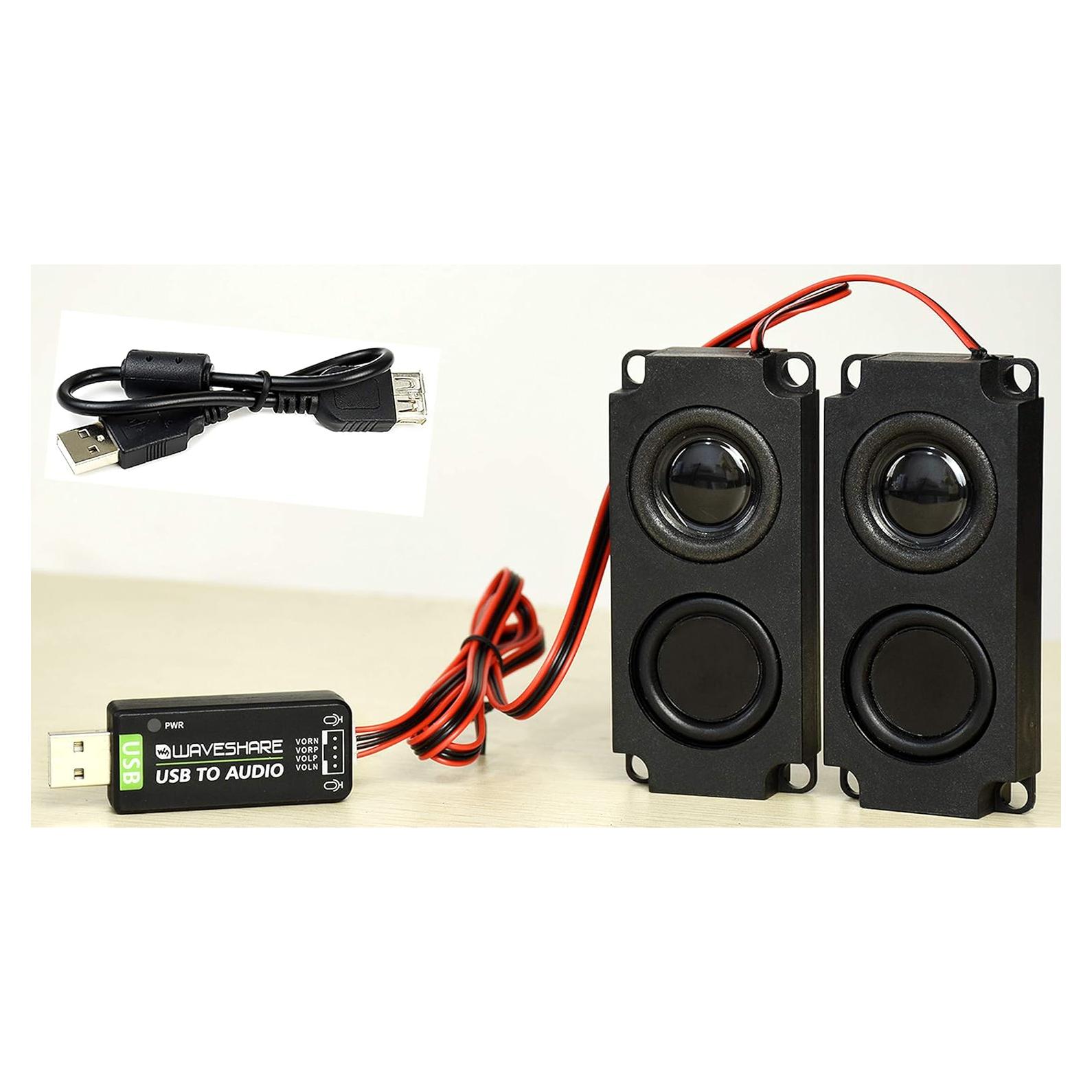 Adaptador USB a Audio Bicool con Altavoz 8Ω 5W para Raspberry Pi