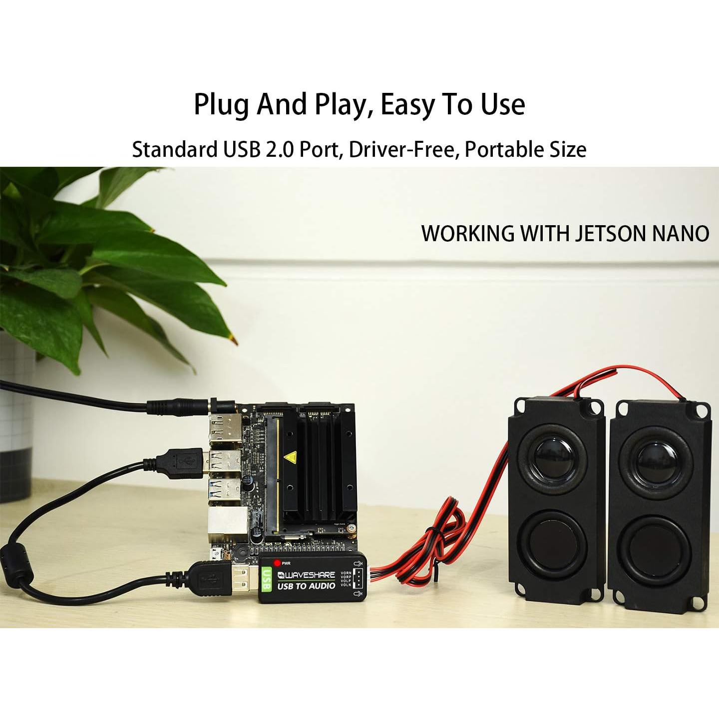 Adaptador USB a Audio Bicool con Altavoz 8Ω 5W para Raspberry Pi
