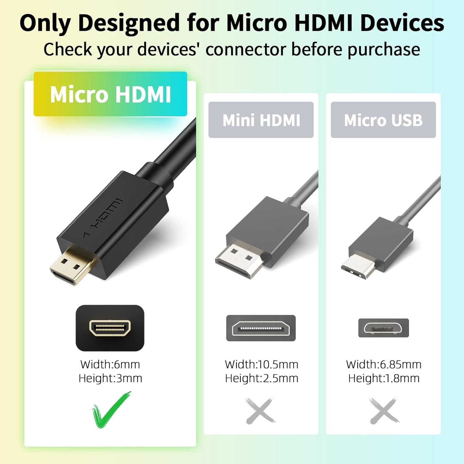 Adaptador Micro HDMI a HDMI LUKFOCAB 0.25M 4K 60Hz 18Gbps