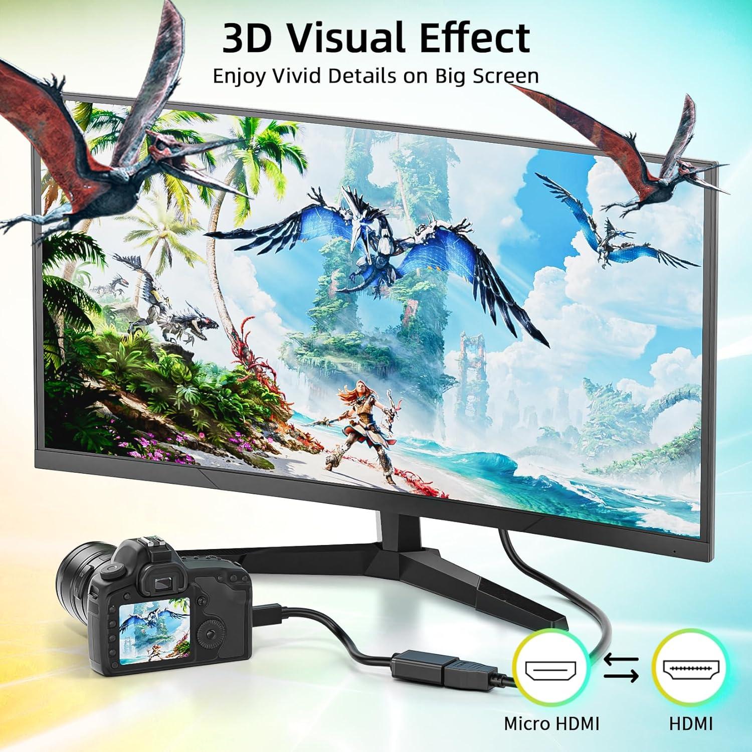 Adaptador Micro HDMI a HDMI LUKFOCAB 0.25M 4K 60Hz 18Gbps