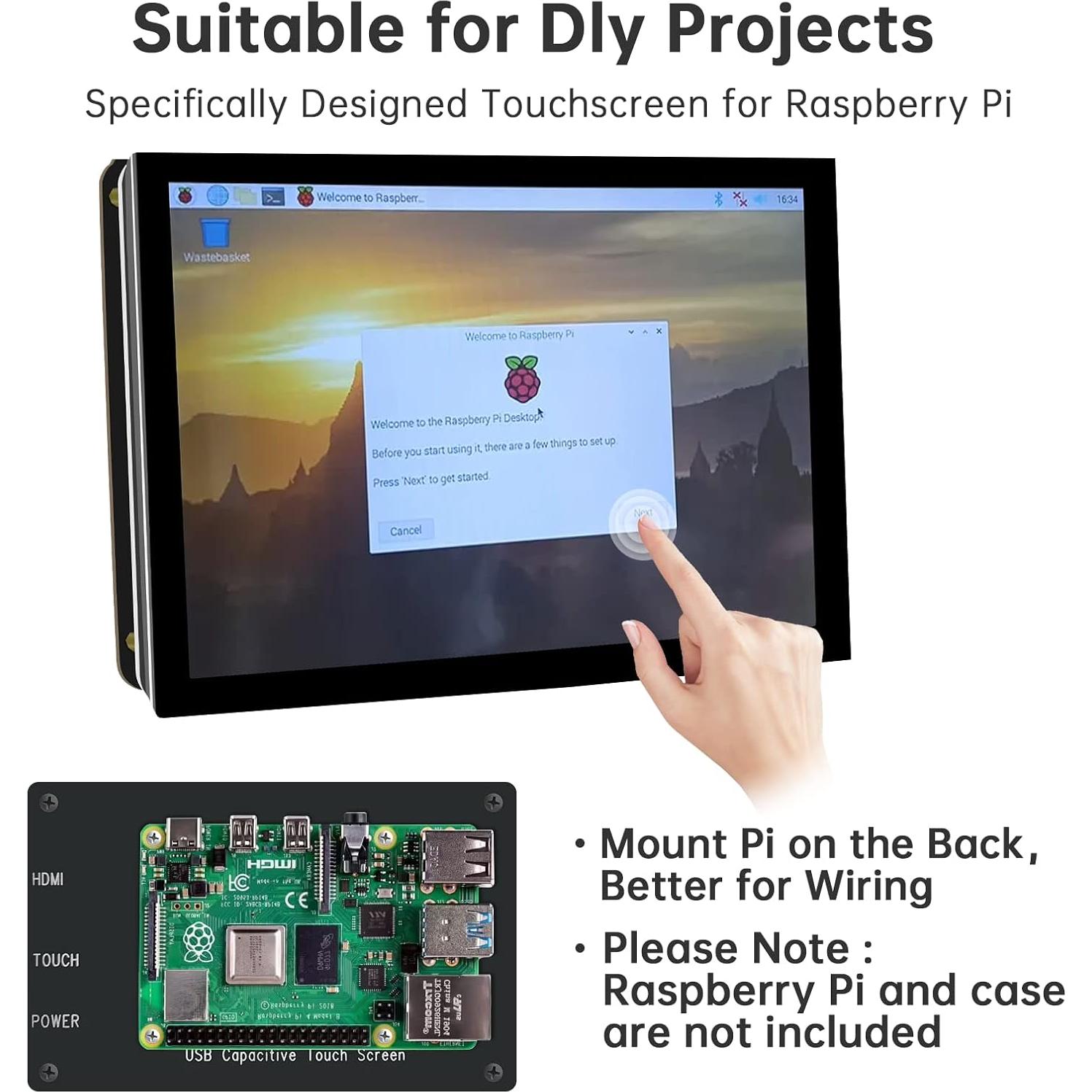 Pantalla Táctil 5" HMTECH para Raspberry Pi 800x480