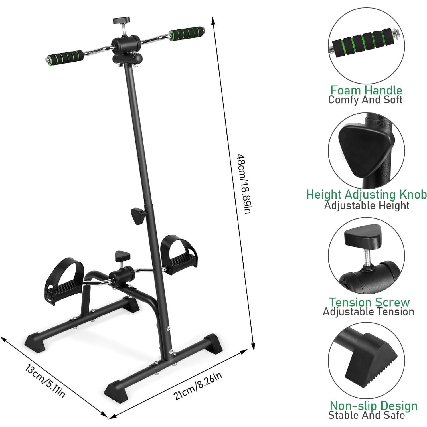 Ejercitador de Pedales HEVIRGO para Ejercicio en Casa - Negro